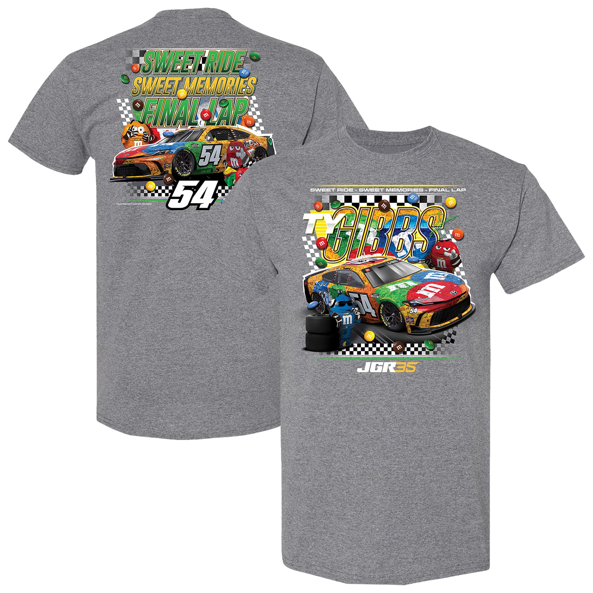 T-shirt homme classique gris chiné Ty Gibbs M&M's Car Final Lap