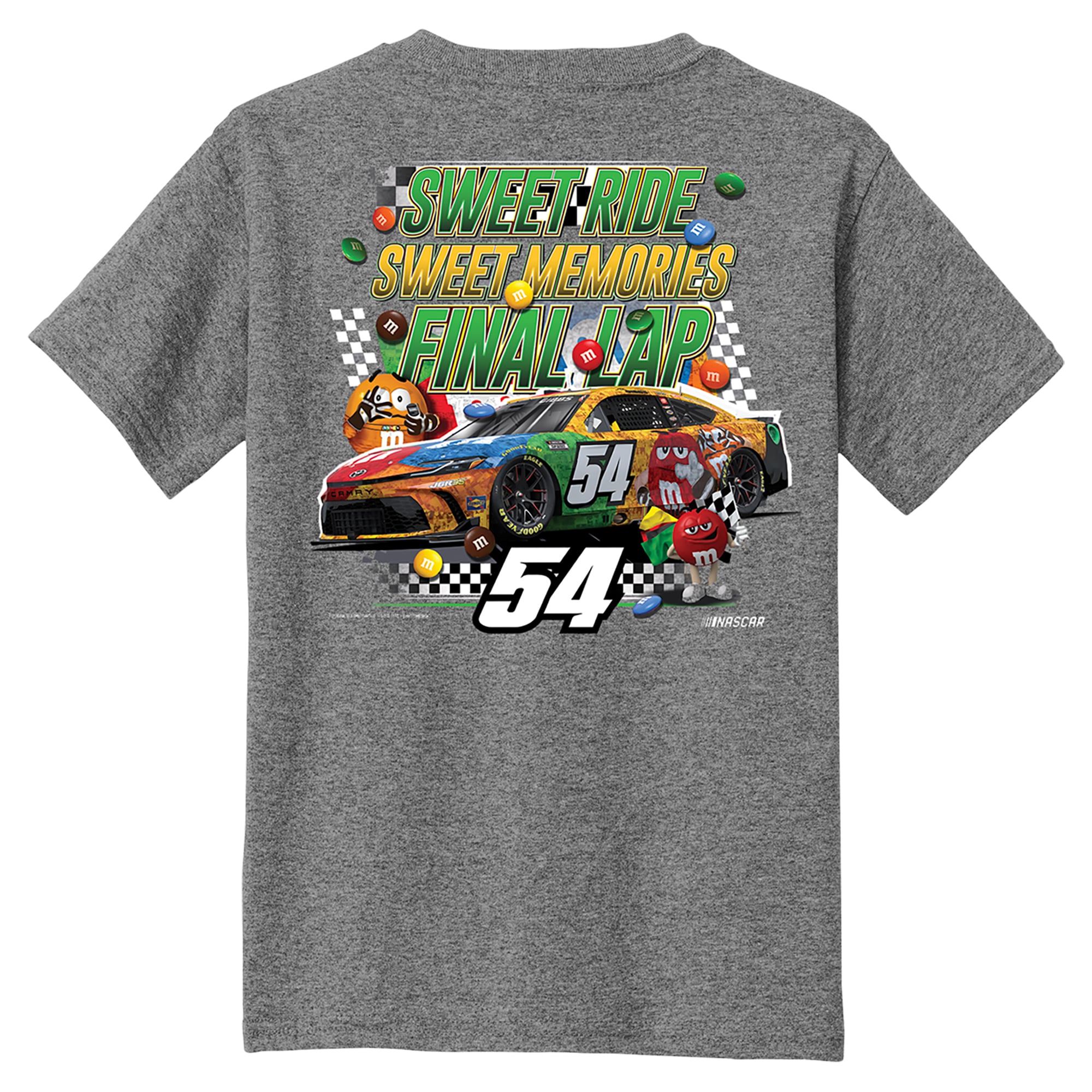 T-shirt Youth Classic Ink Heather Gray Ty Gibbs M&M's Car Final Lap