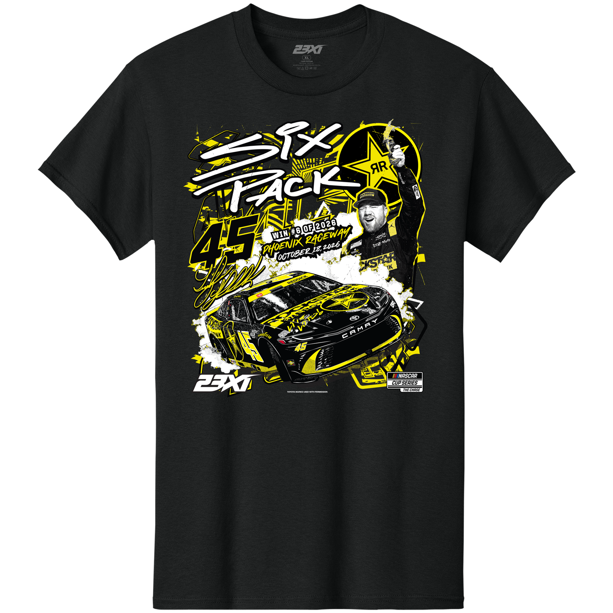 Men's Tyler Reddick Classic Ink Black 2026 Phoenix Race Winner T-Shirt