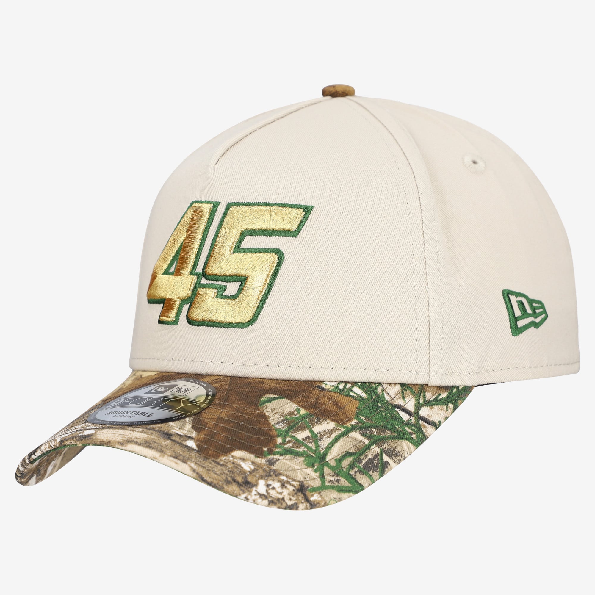 Men's New Era Cream Tyler Reddick Realtree A-Frame 9FORTY Adjustable Hat