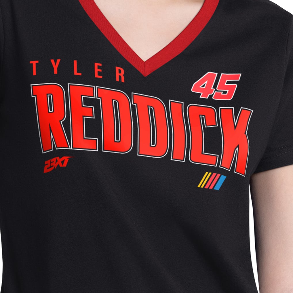 T-shirt col V Tyler Reddick G-III 4Her par Carl Banks pour femme - Noir