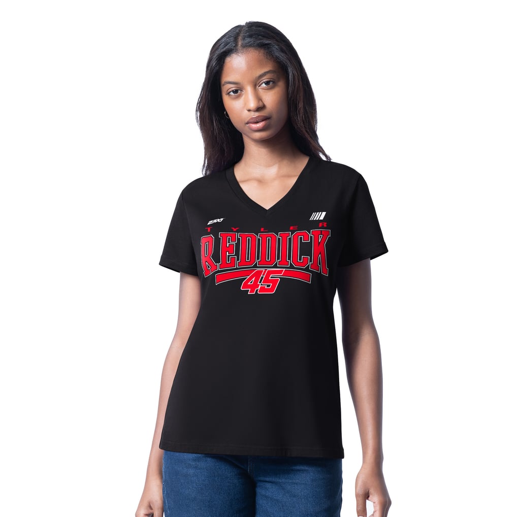 T-shirt col V Tyler Reddick G-III 4Her par Carl Banks pour femme, motif cheerleading – Noir