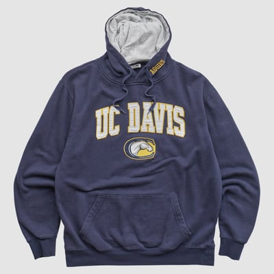 UC Davis Aggies Stadium Athletics 2010s Hooded Pullover Sweatshirt - Navy - M by Fanatics Real Vintage