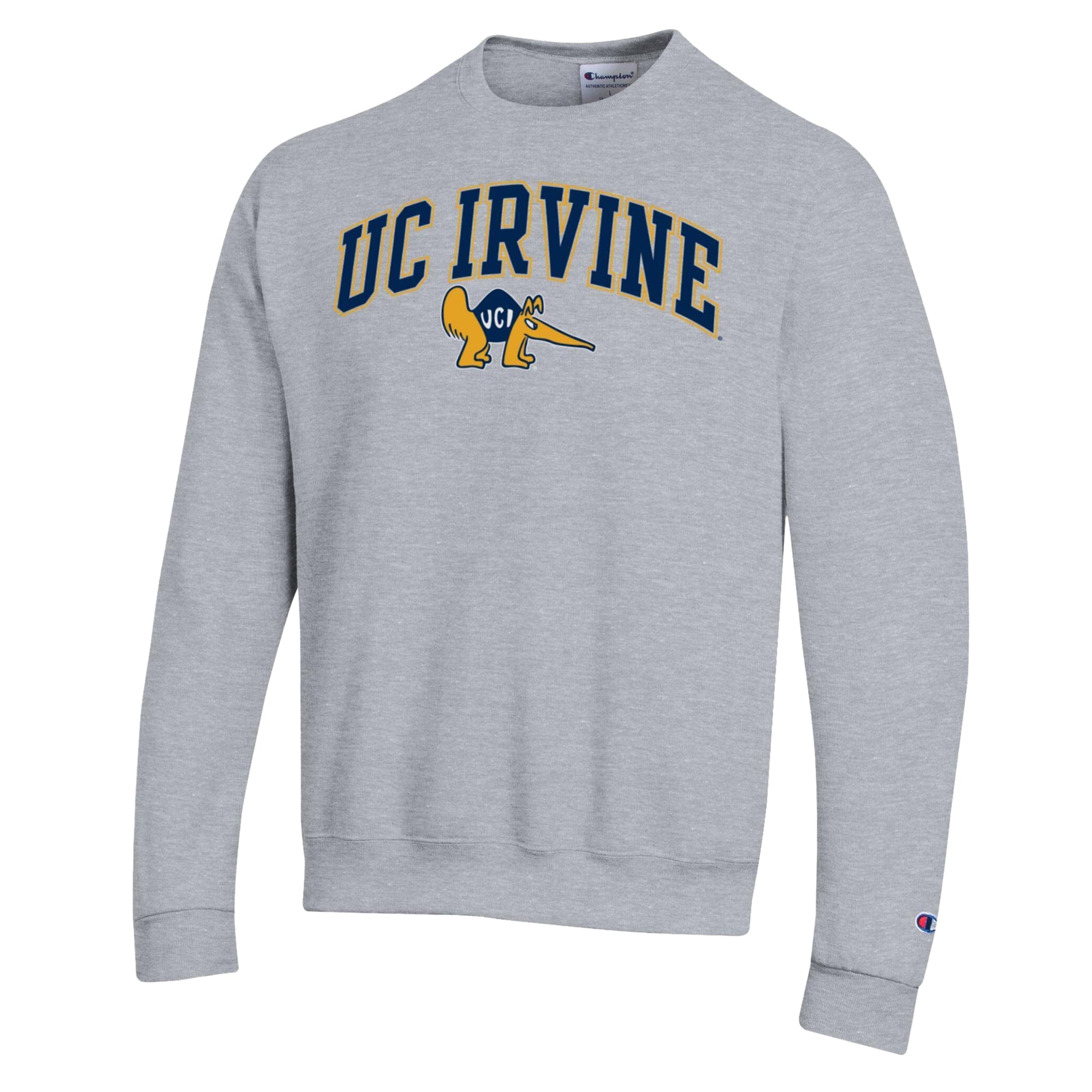 Men's Champion Heather Gray UC Irvine Anteaters Arch Powerblend Sweatshirt
