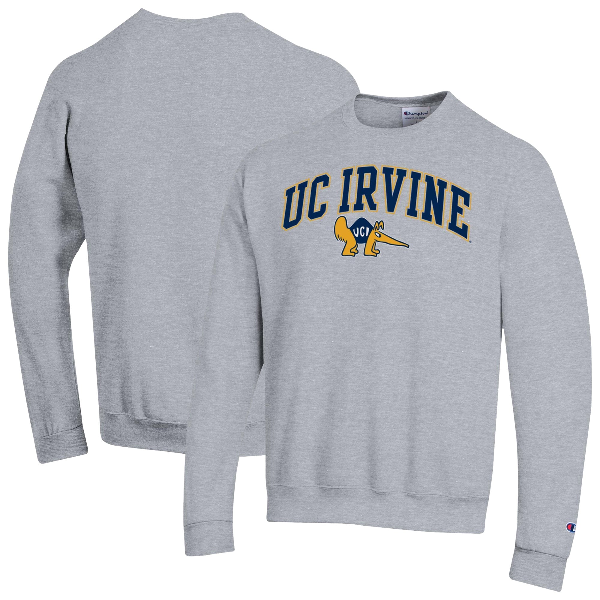 Men's Champion Heather Gray UC Irvine Anteaters Arch Powerblend Sweatshirt