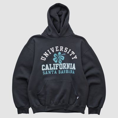 UC Santa Barbara Gauchos Russell 2000s Hooded Pullover Sweatshirt - Black - XS by Fanatics Real Vintage