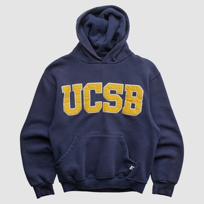 UC Santa Barbara Gauchos Russell 2000s Hooded Pullover Sweatshirt - Navy - XS by Fanatics Real Vintage