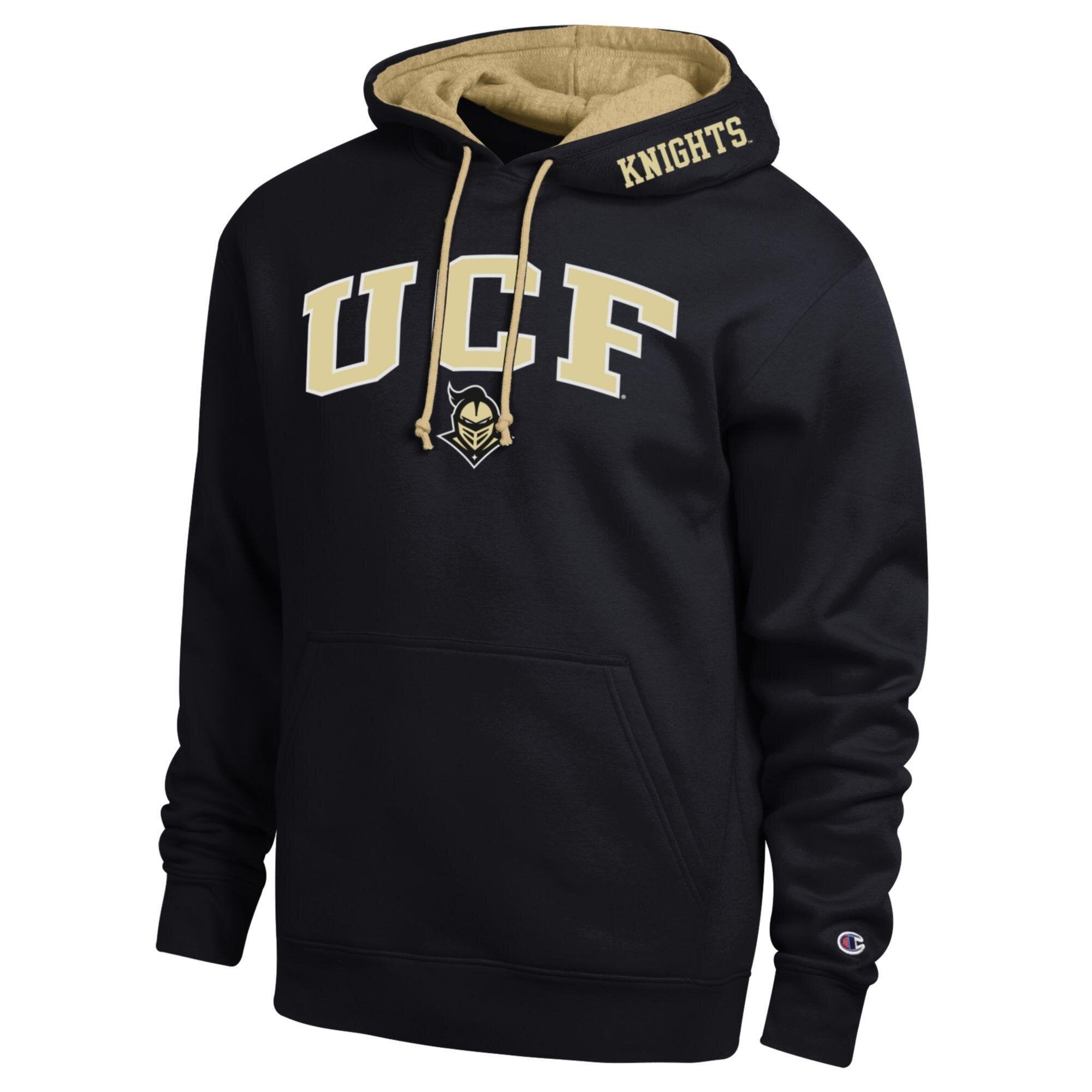 Men's Champion Black UCF Knights Arch Tackle Twill Hoodie
