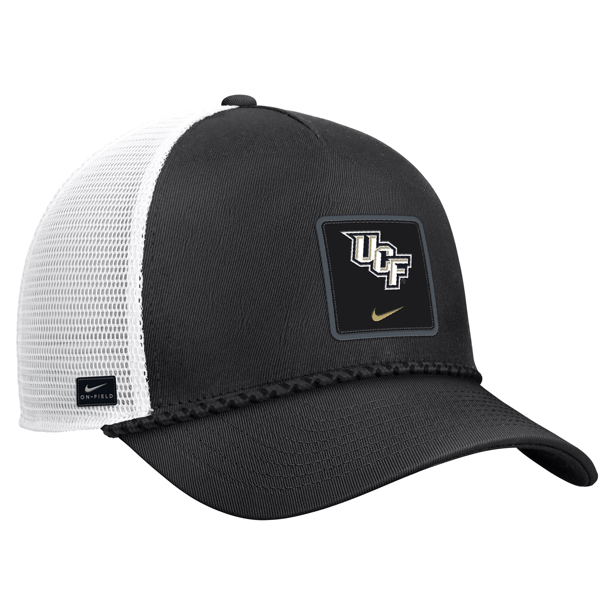 Men's Nike Black UCF Knights 2026 On-Field Rope Adjustable Trucker Hat