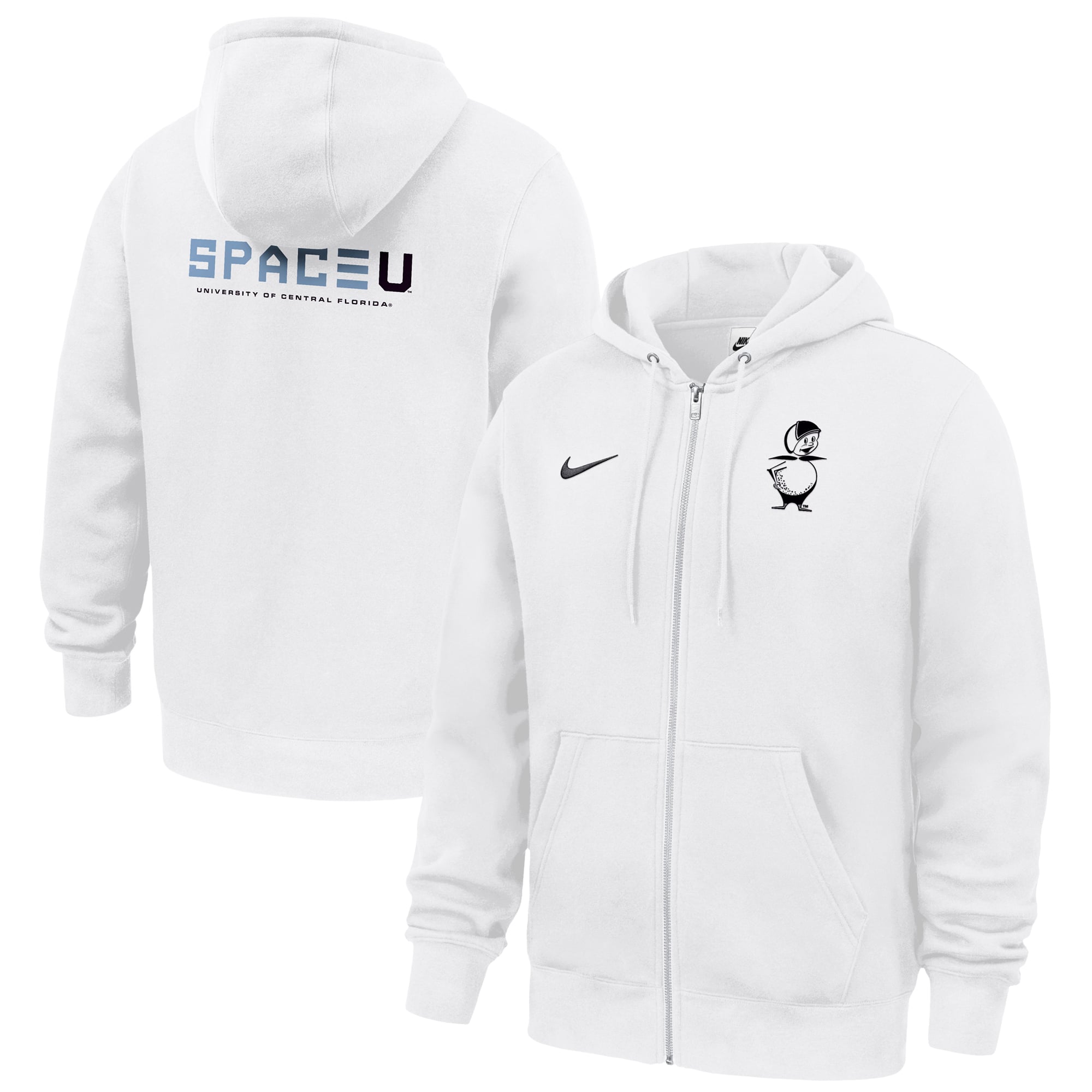 Sweat à capuche zippé en polaire Nike UCF Knights 2026 Space Game Club blanc pour homme