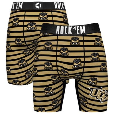  UCF Knights Rock Em Mascot Stripes Boxer Briefs - Gold