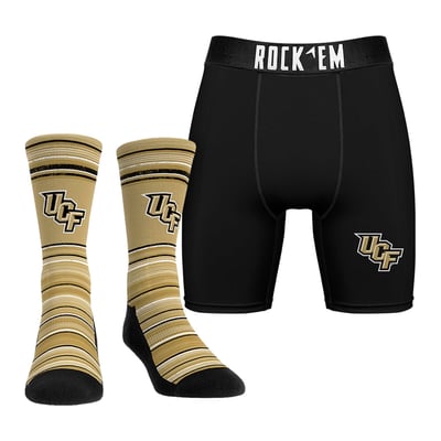  UCF Knights Rock Em Primary Crew Socks & Boxer Briefs Combo Pack