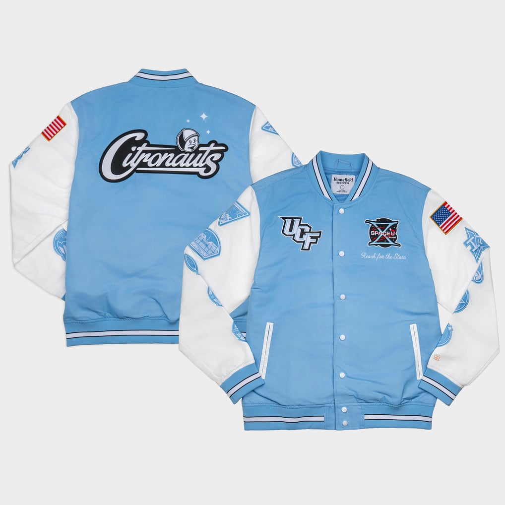 Unisex Homefield Light Blue UCF Knights Space Game Full-Snap Bomber Jacket