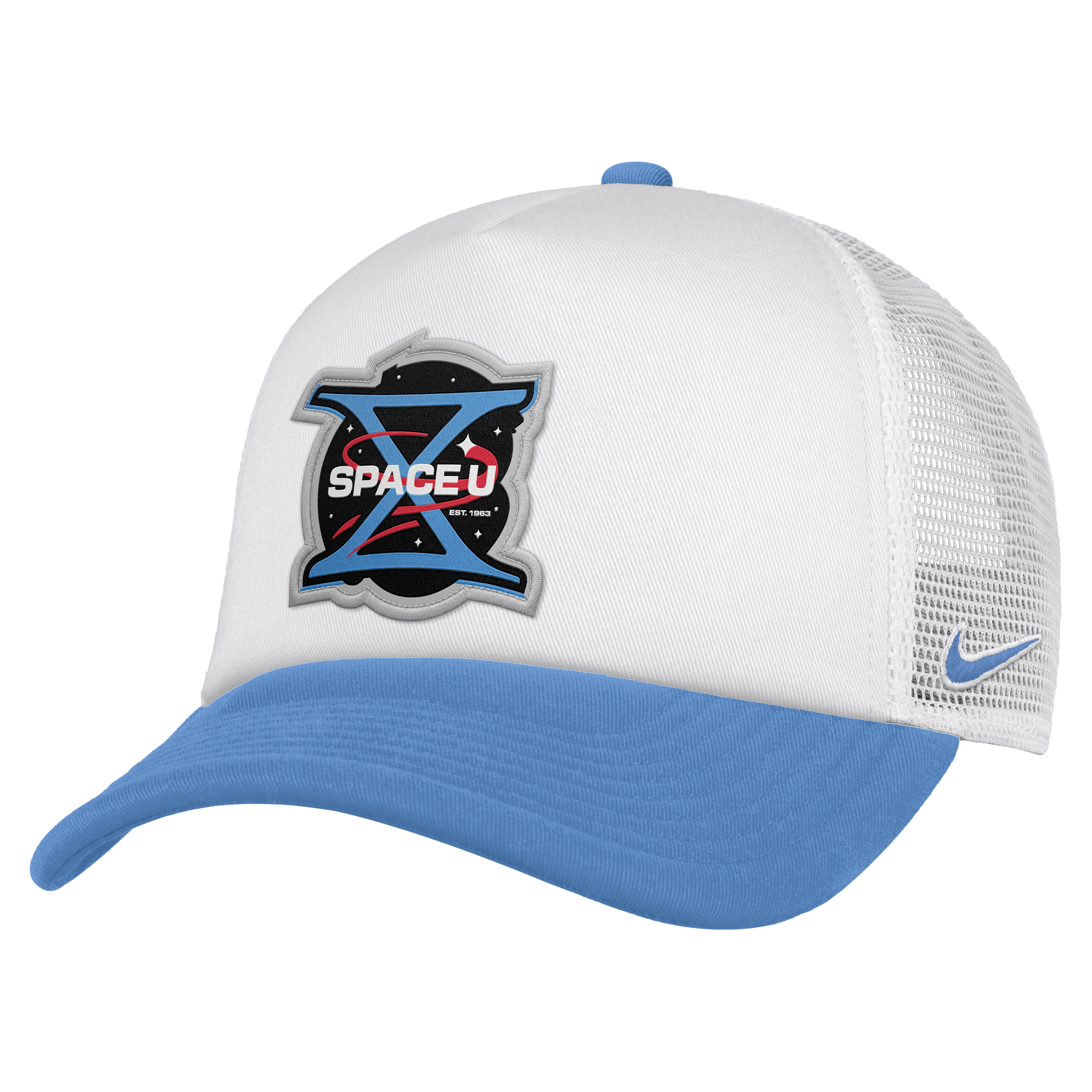 Casquette trucker unisexe Nike blanche UCF Knights 2026 Space Game Rise à couronne pincée et mousse ajustable