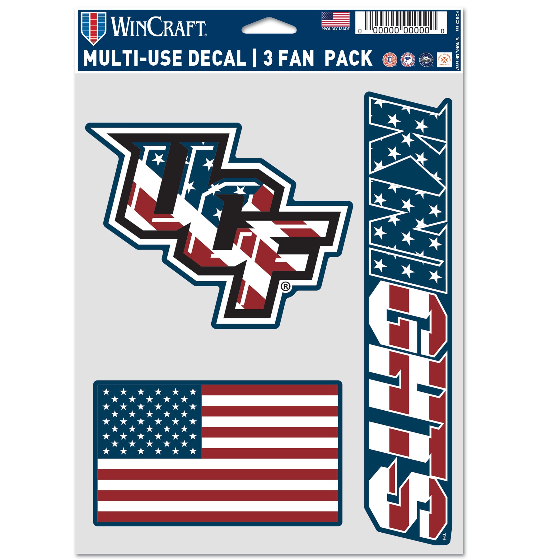 WinCraft UCF Knights 5.5" x 7" Three-Piece Stars & Stripes Fan Decal Set