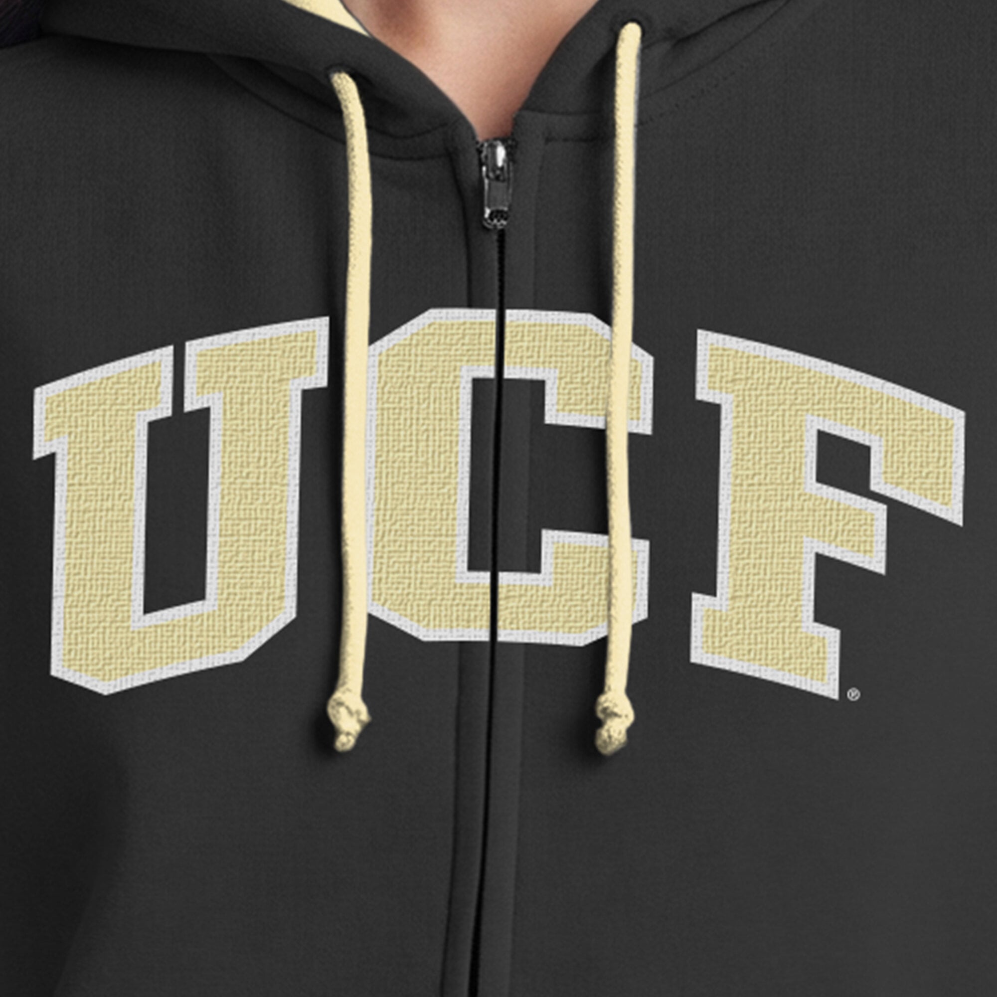Sweat à capuche zippé en polaire Champion Black UCF Knights Arch pour femme