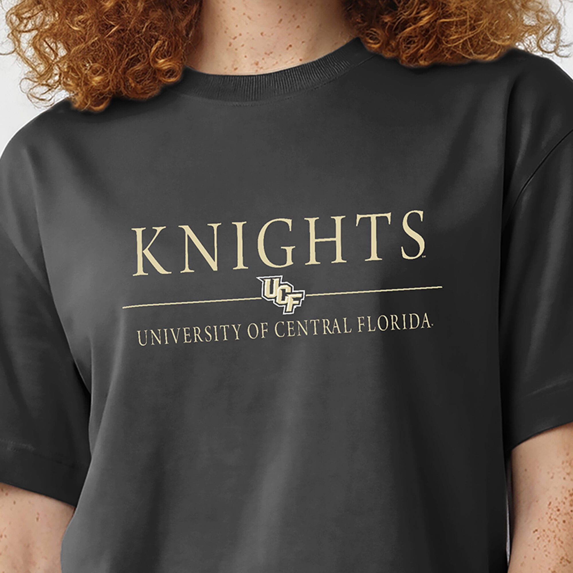 Women's Champion Black UCF Knights Waist Length Wordmark T-Shirt
