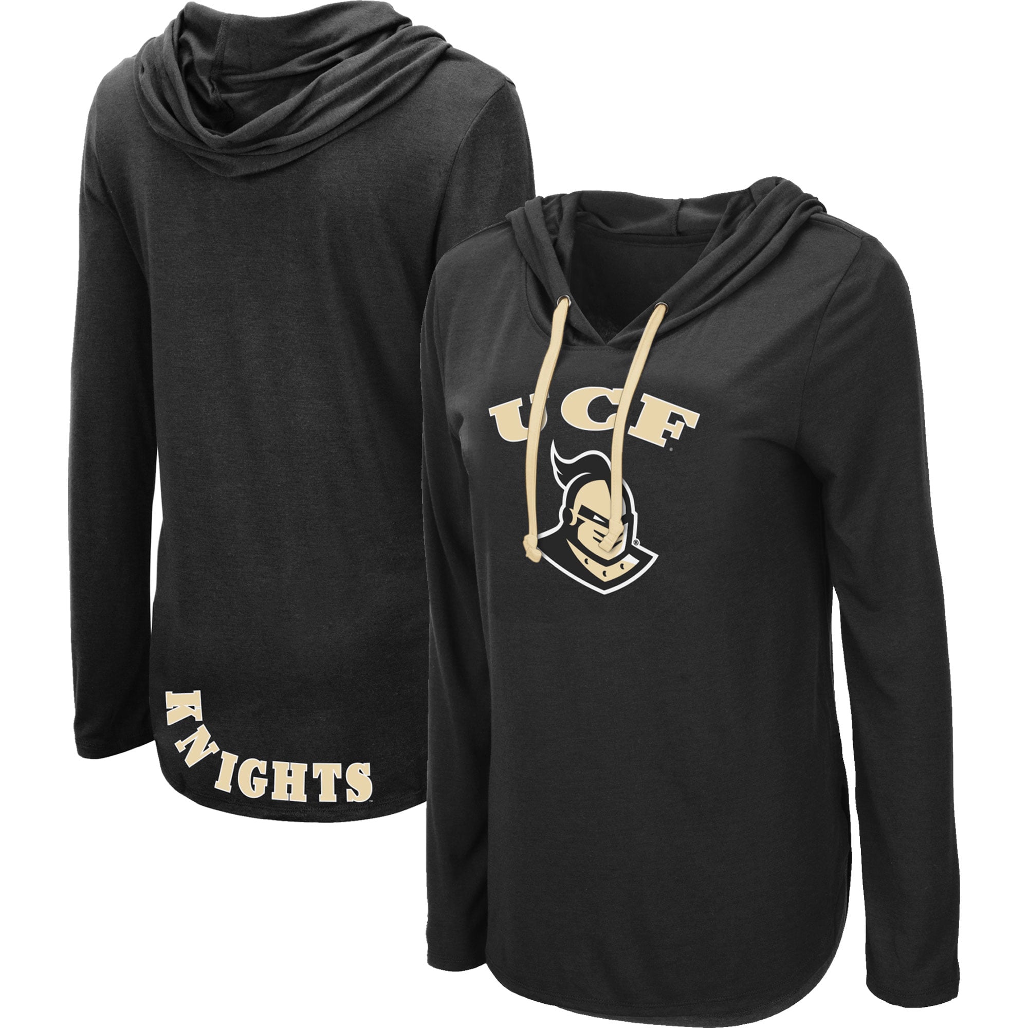 T-shirt à manches longues et capuche léger Colosseum Black UCF Knights My Lover pour femme