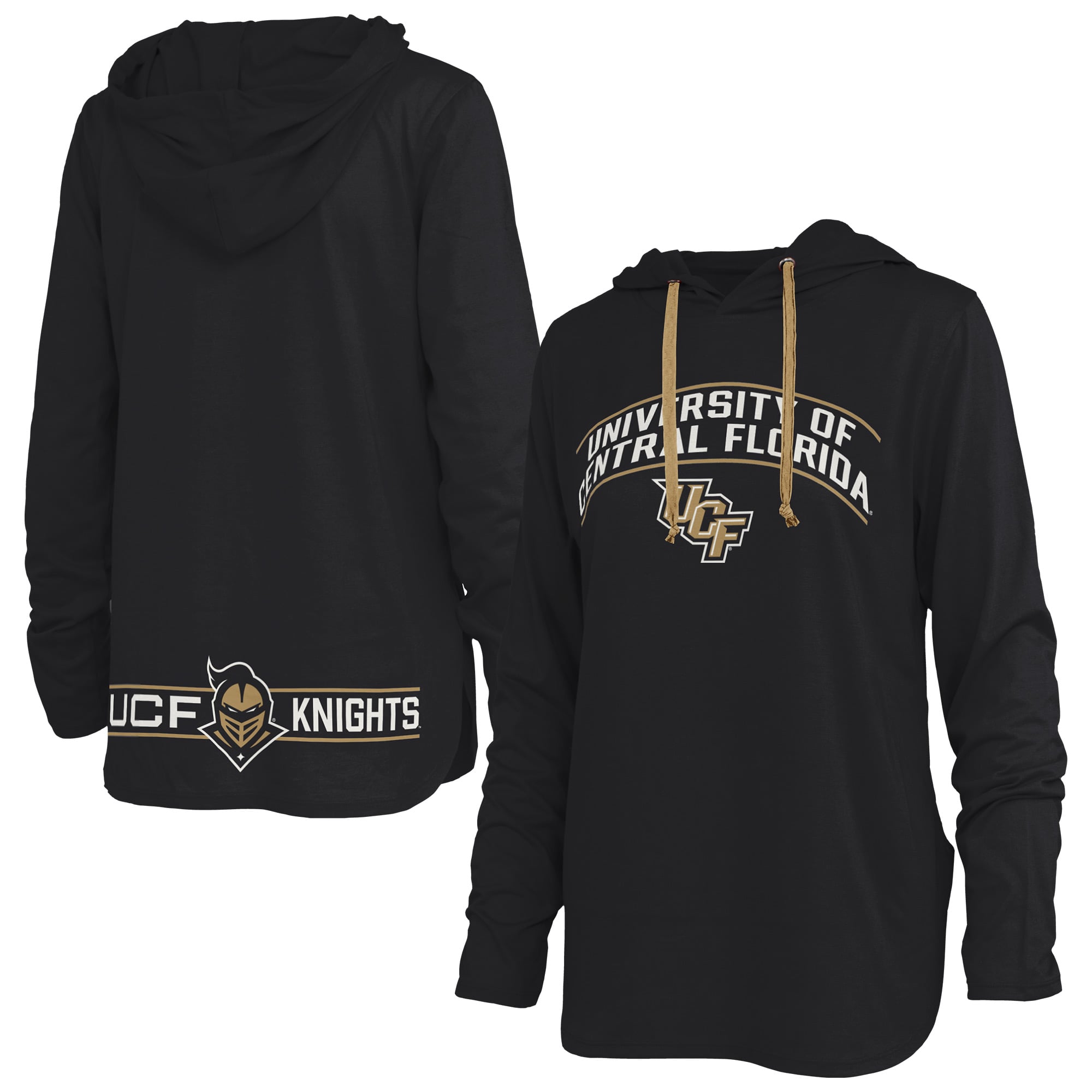 T-shirt à capuche manches longues noir Pressbox UCF Knights Allie pour femmes