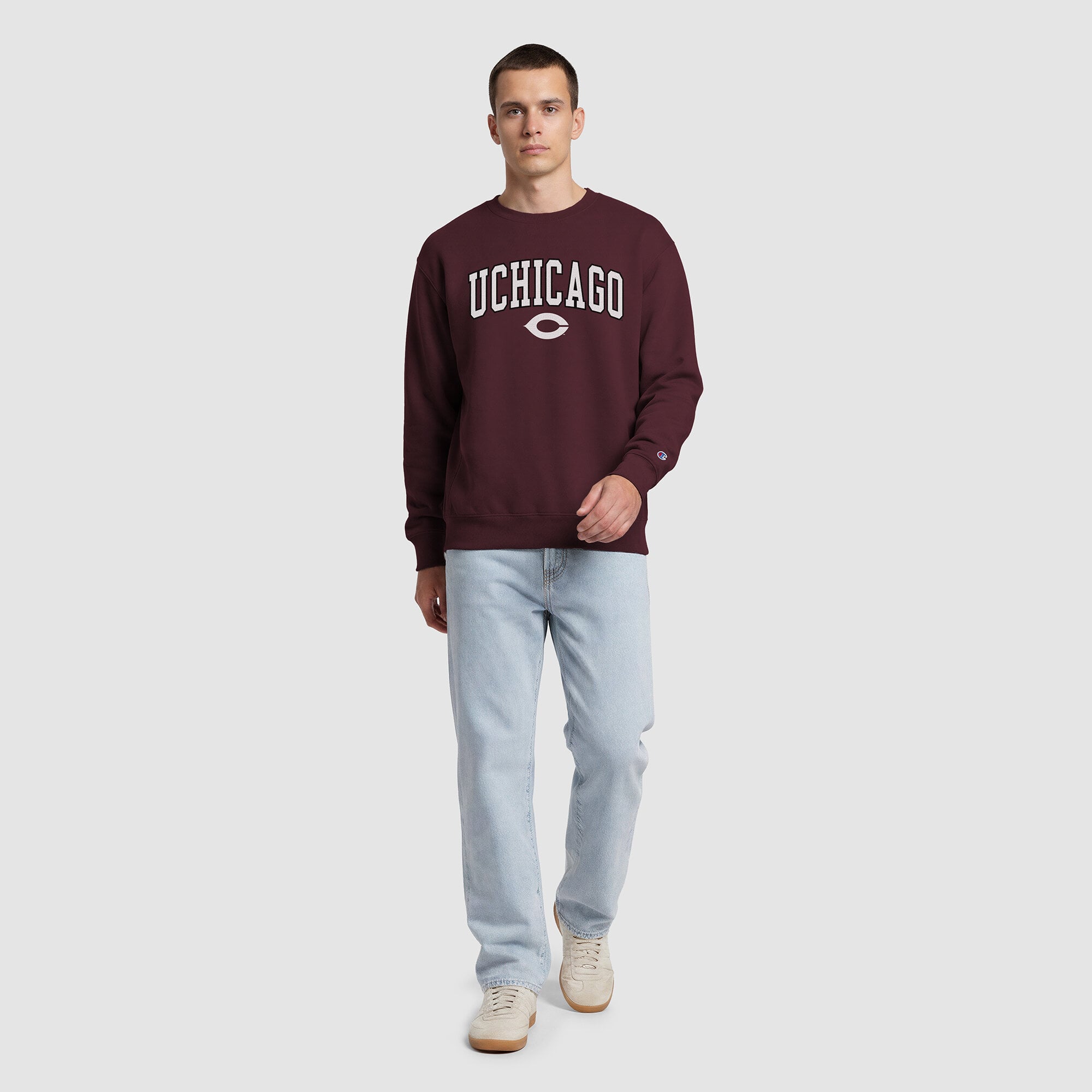 Sweat-shirt contrasté Champion Maroon UChicago Maroons pour homme