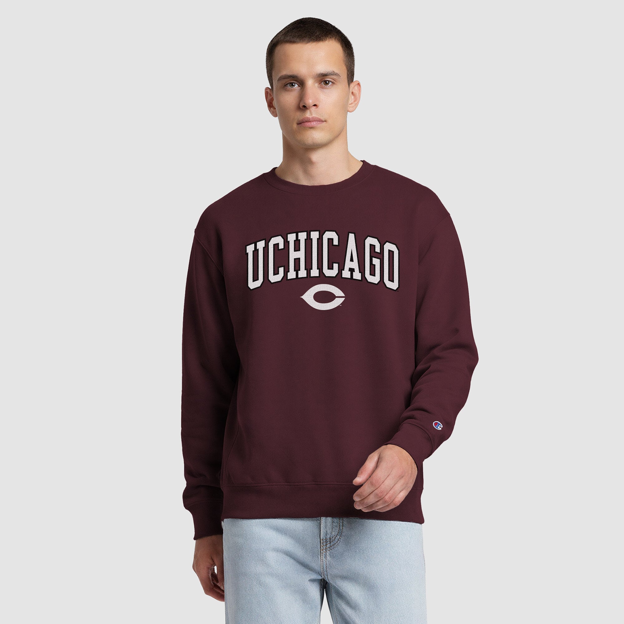 Sweat-shirt contrasté Champion Maroon UChicago Maroons pour homme