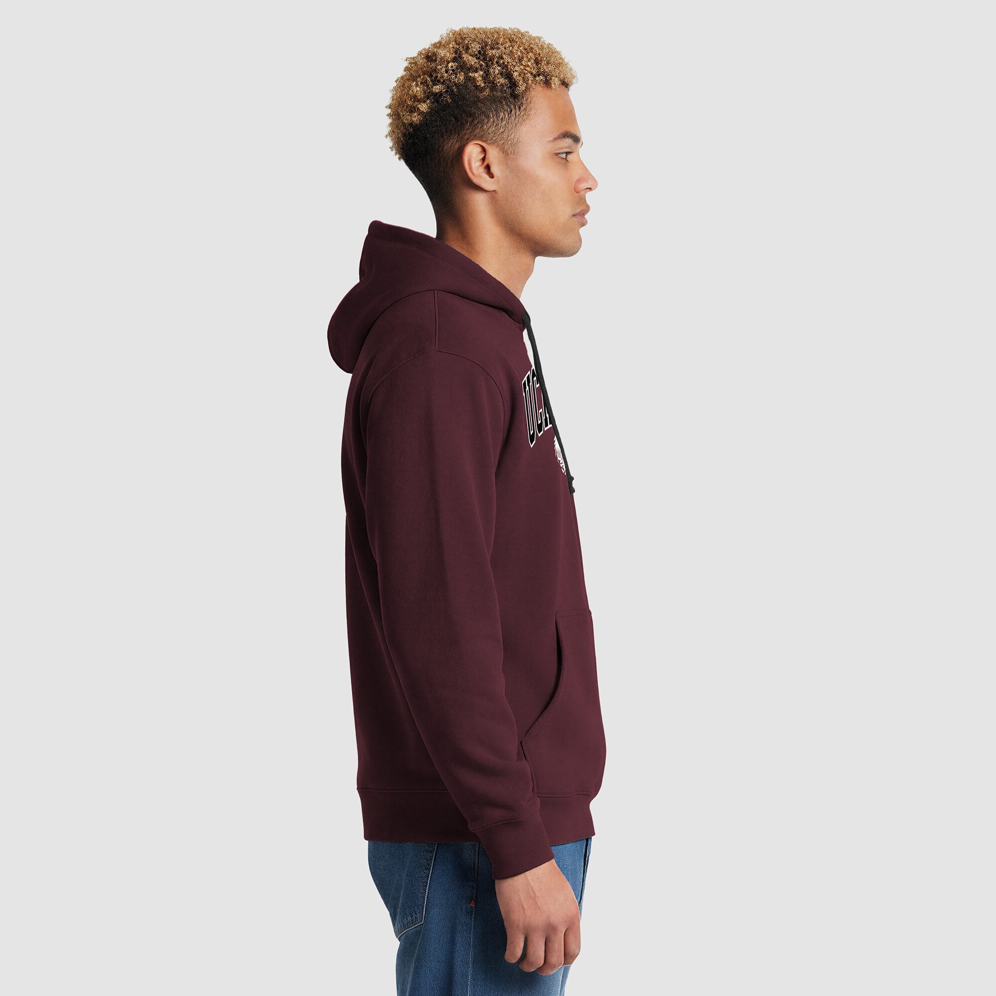 Sweat à capuche contrasté Champion bordeaux/noir pour homme, aux couleurs des UChicago Maroons