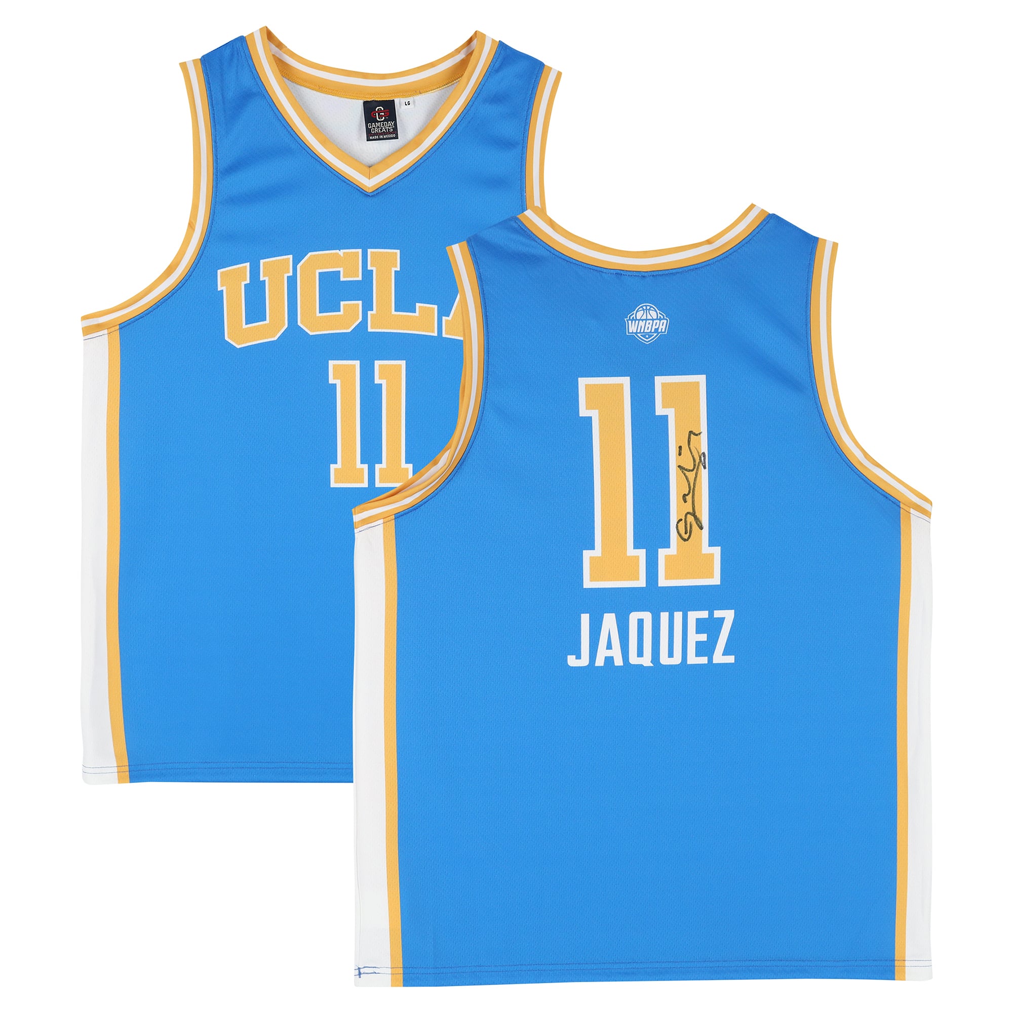 Maillot bleu Gameday Greats autographié par Gabriela Jaquez des UCLA Bruins