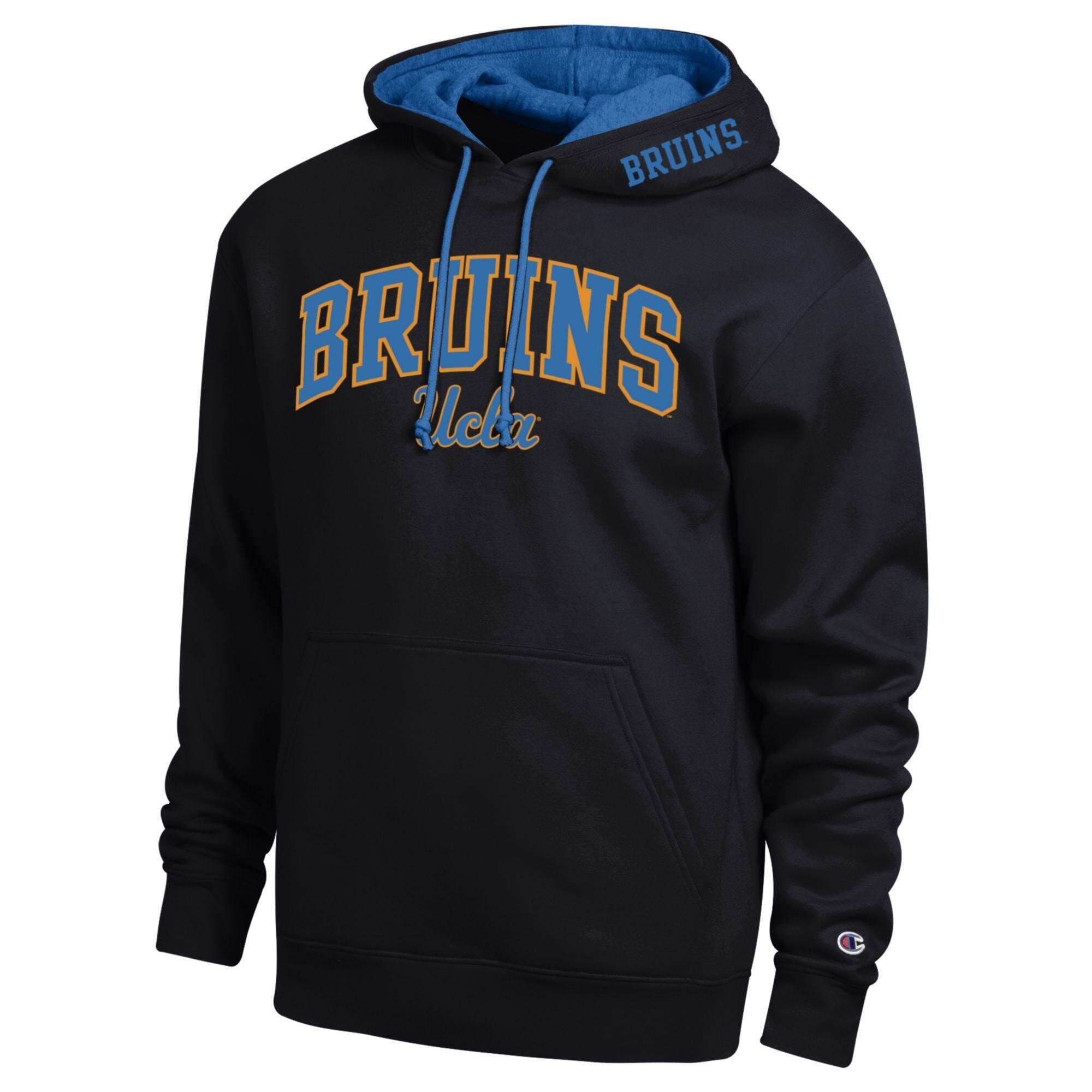 Men's Champion  Black UCLA Bruins Arch Tackle Twill Hoodie