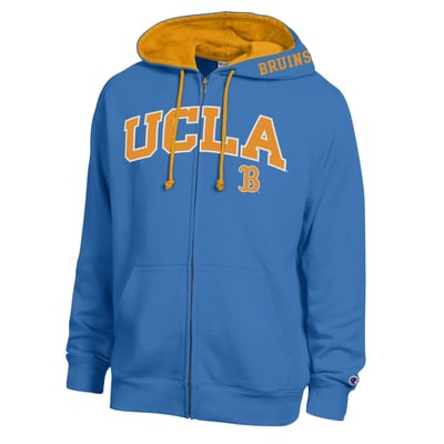 UCLA Bruins Champion Arch Logo Full-Zip Fleece Hoodie - Light Blue