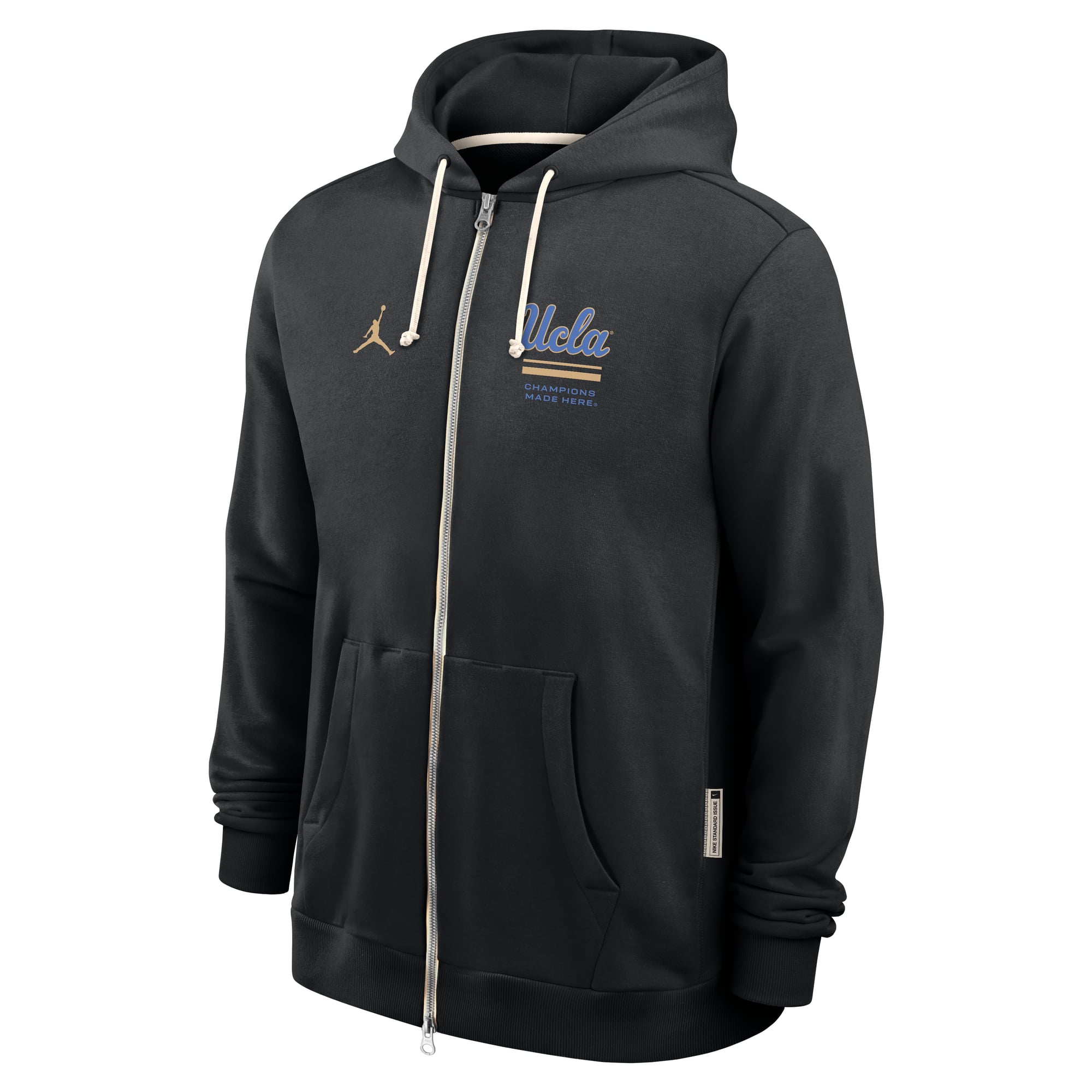 Sweat à capuche zippé Jordan Brand noir UCLA Bruins 2026 Sideline Standard Issue Dri-FIT pour homme