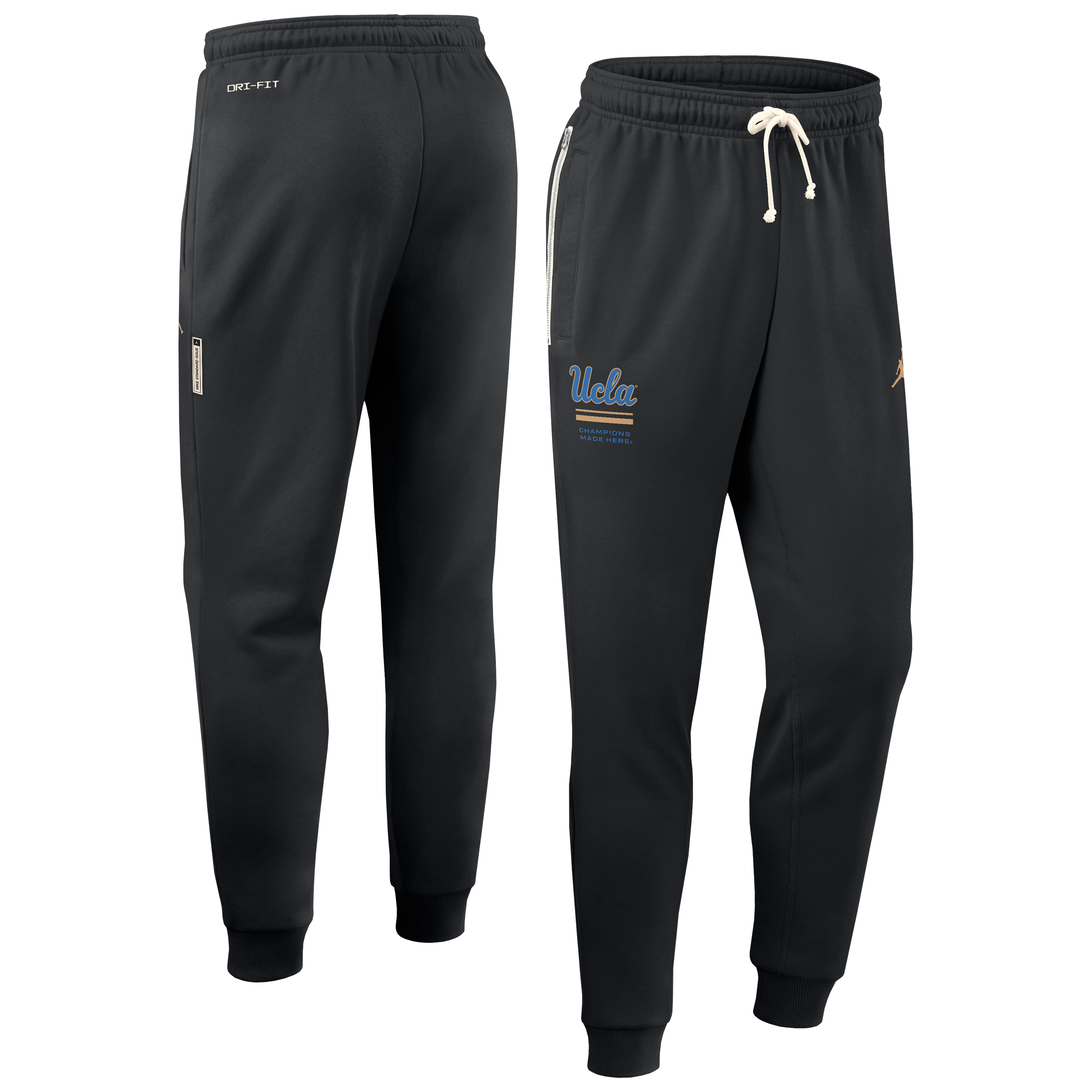 Pantalon Jordan Brand noir UCLA Bruins 2026 Sideline Standard Issue Dri-FIT Taper pour homme