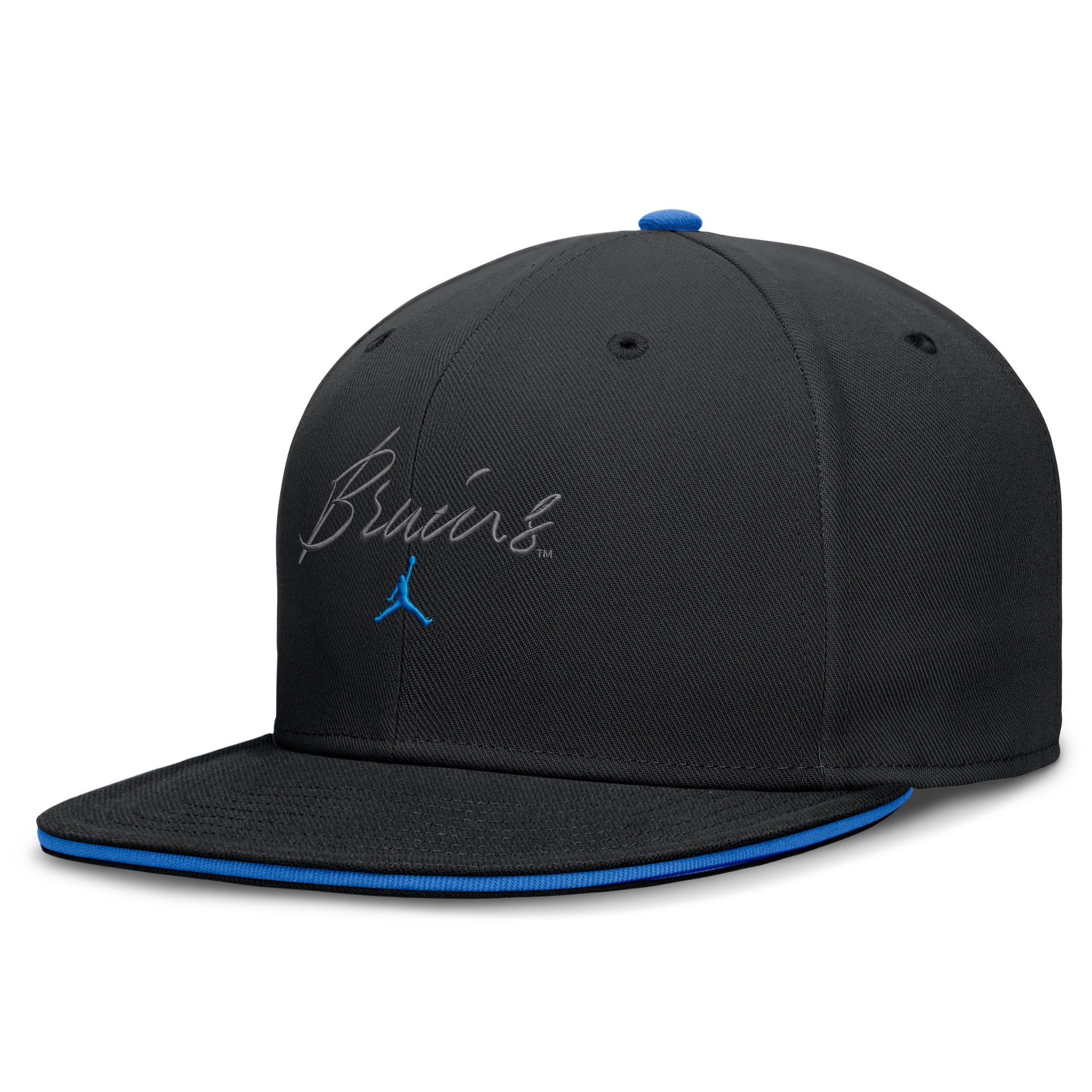 Casquette ajustée Jordan Brand noire UCLA Bruins Dri-FIT Primetime Script pour homme