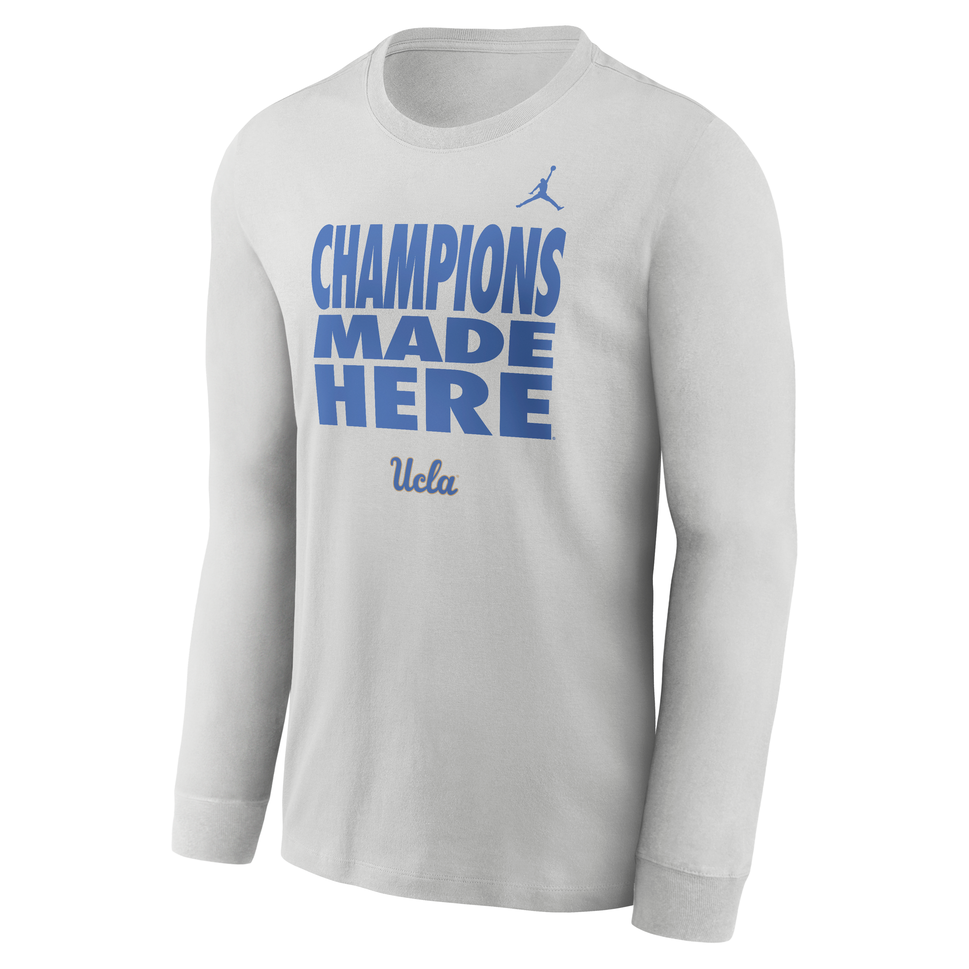 T-shirt à manches longues Jordan Brand gris UCLA Bruins 2026 Sideline Slogan Dri-FIT pour homme