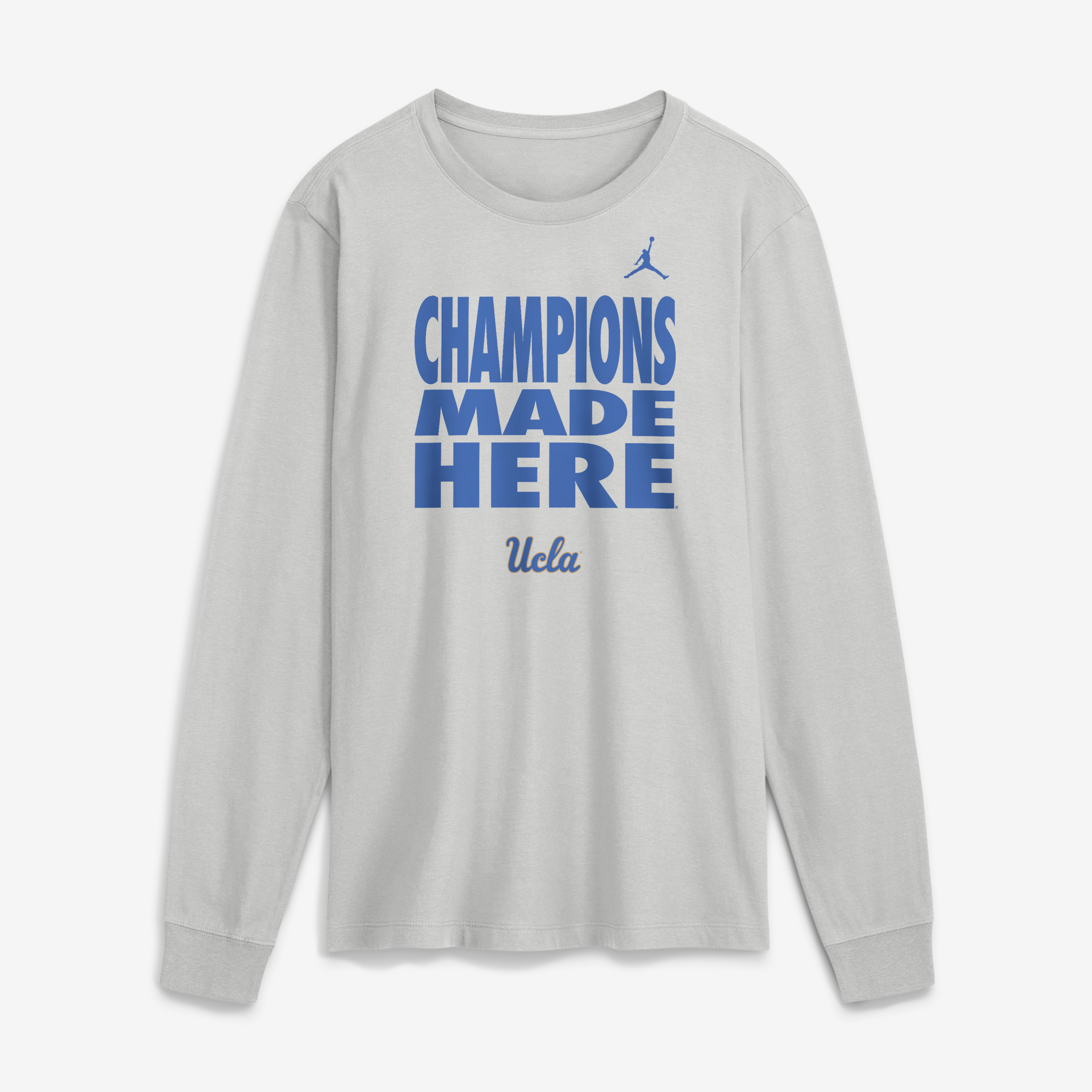 Men's Jordan Brand Gray UCLA Bruins 2026 Sideline Slogan Dri-FIT Long Sleeve T-Shirt