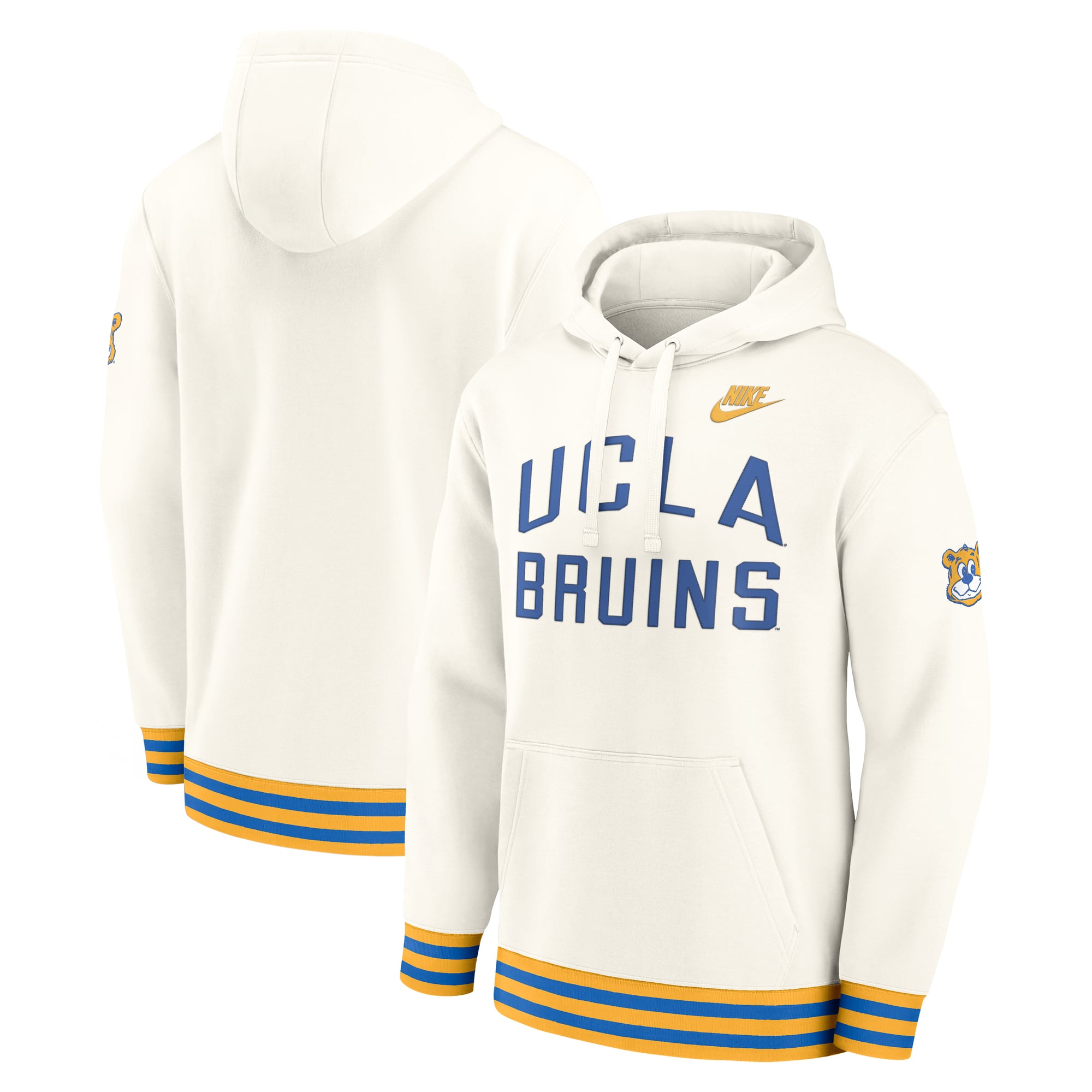 Sweat à capuche rétro Nike crème UCLA Bruins Legacy pour homme