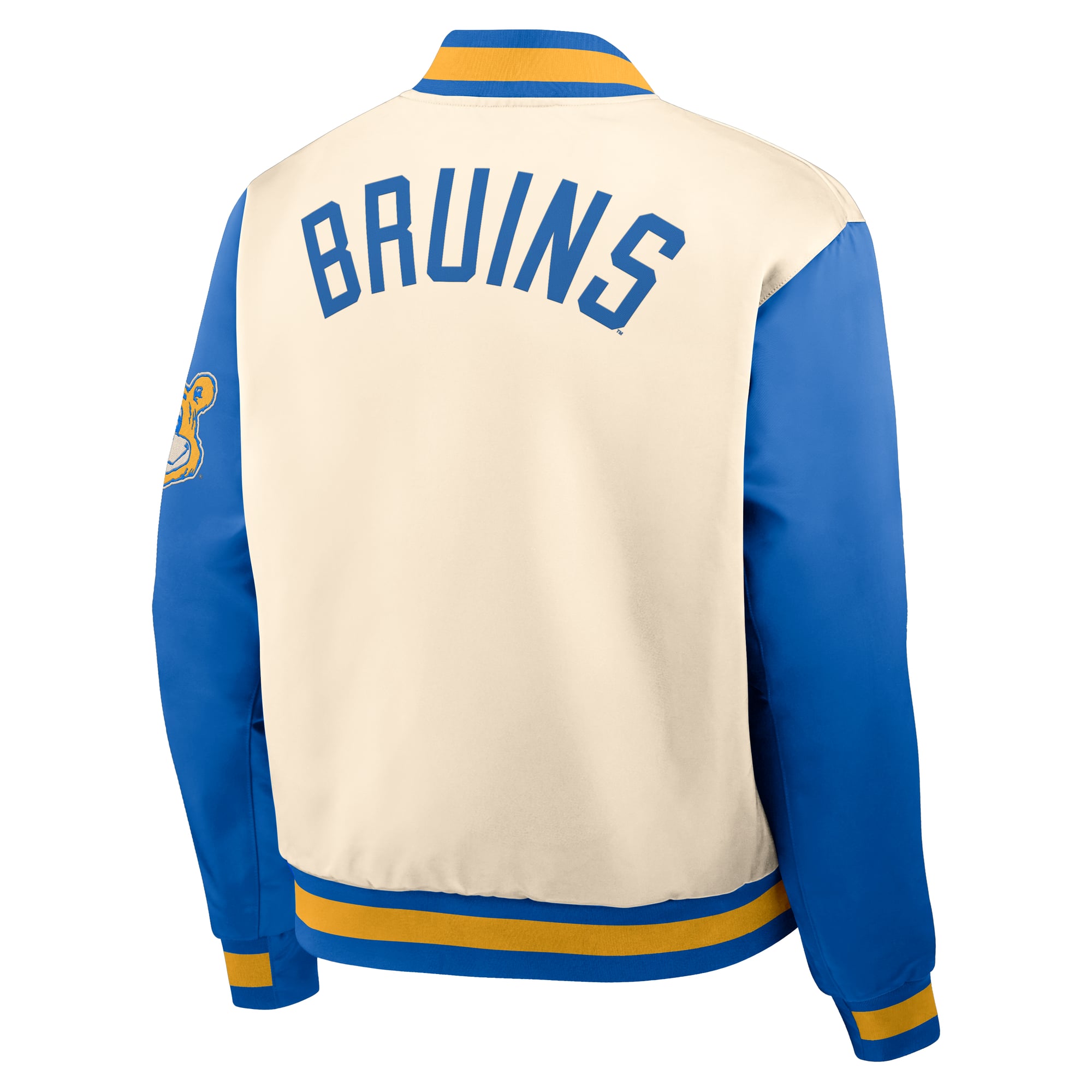 Men's Nike  Natural/Blue UCLA Bruins Legacy Full-Snap Bomber Jacket