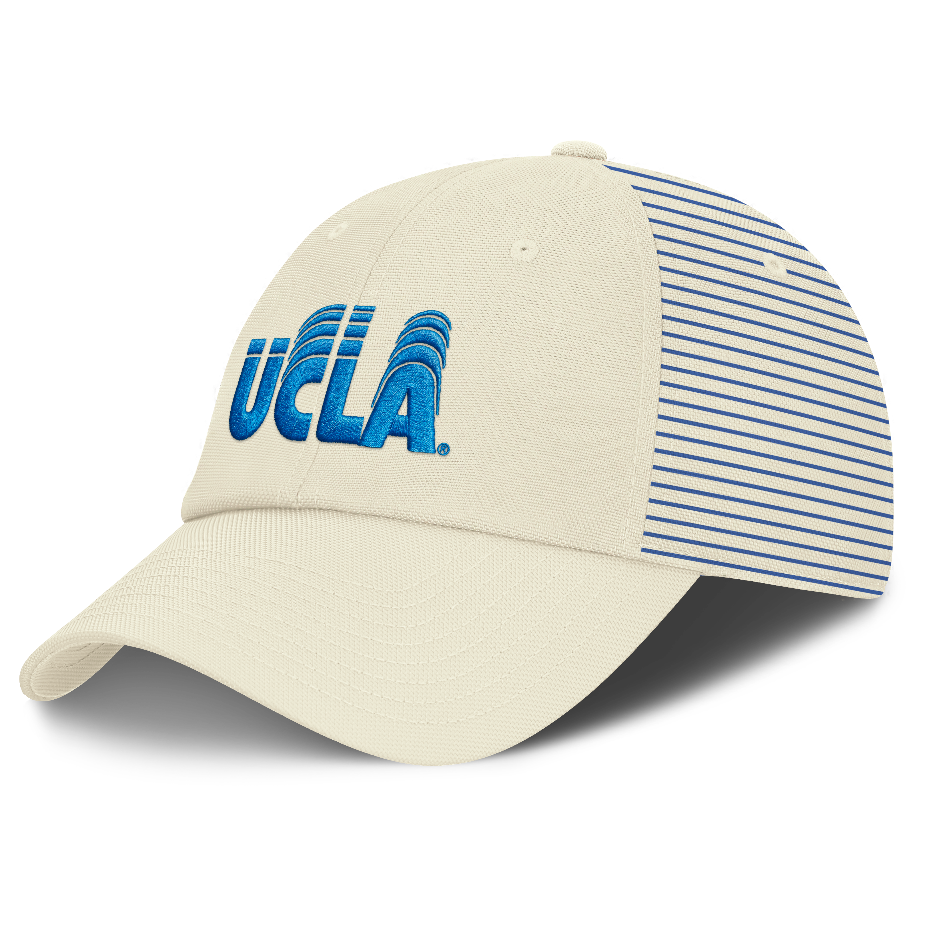 Men's Nike White UCLA Bruins Vault Logo Striped Club Dri-FIT Adjustable Hat