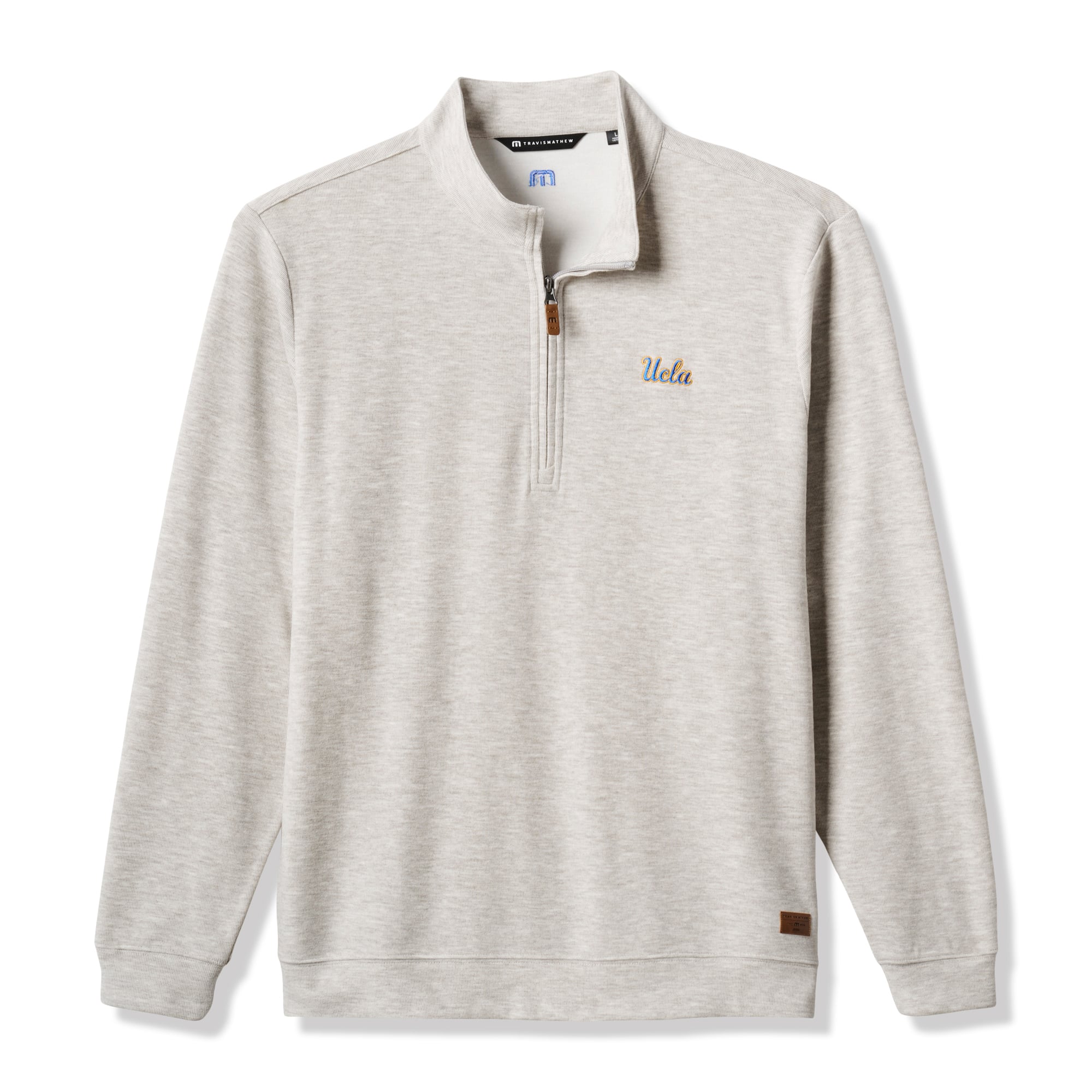 Men's TravisMathew Heather Gray UCLA Bruins Cloud Home Game Quarter-Zip Tri-Blend Pullover