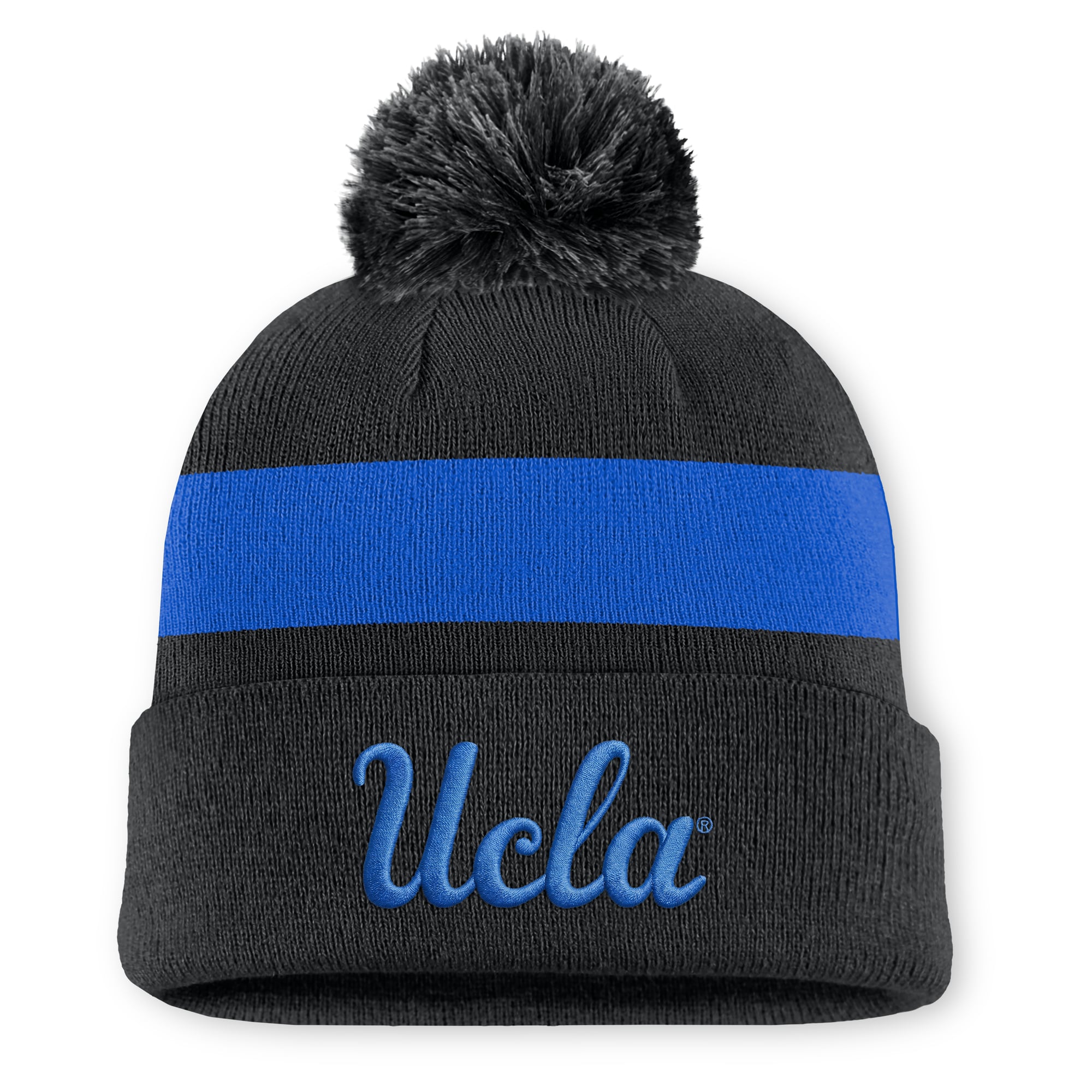 Bonnet unisexe Jordan Brand noir UCLA Bruins Primetime Stripe à revers et pompon