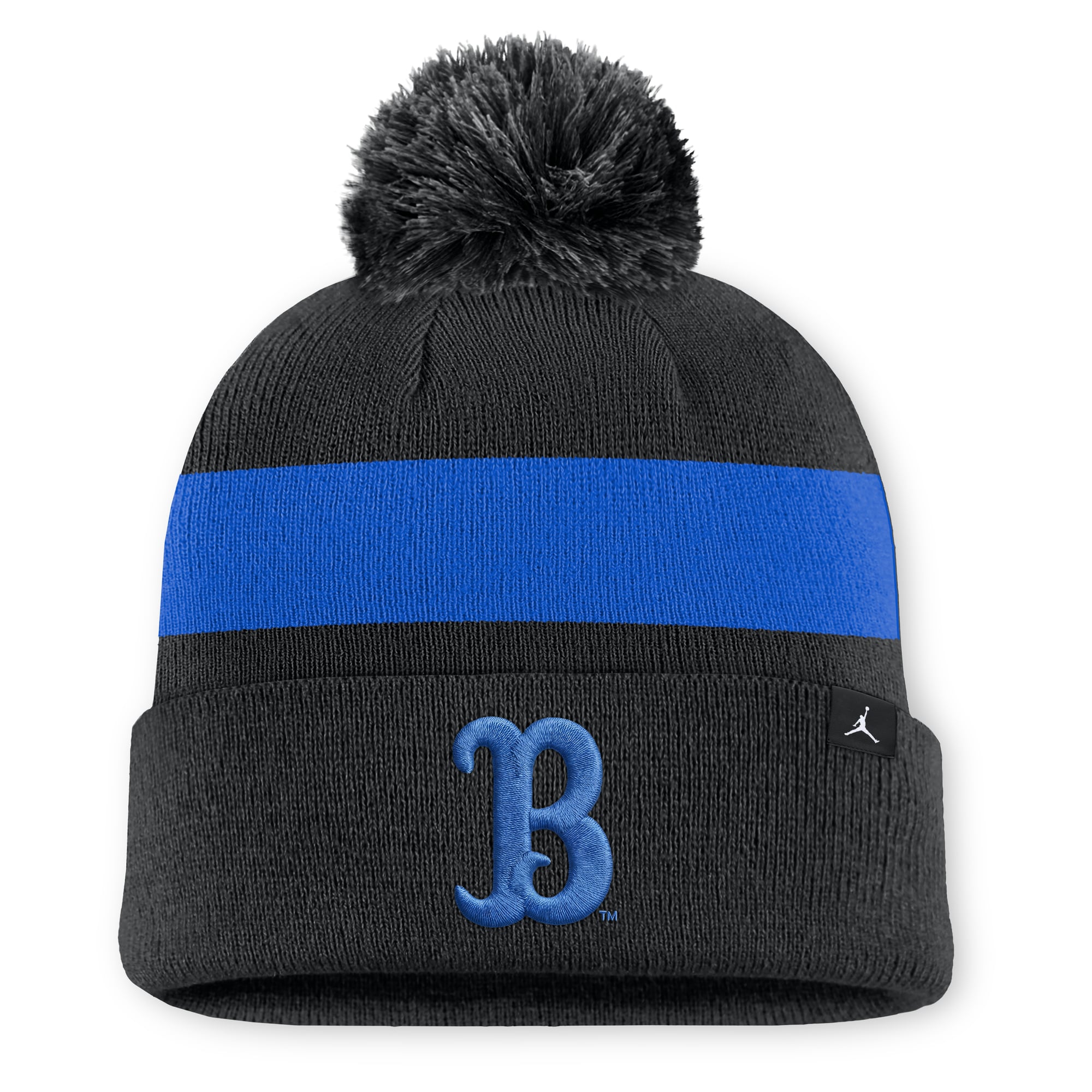 Bonnet unisexe Jordan Brand noir UCLA Bruins Primetime Stripe à revers et pompon