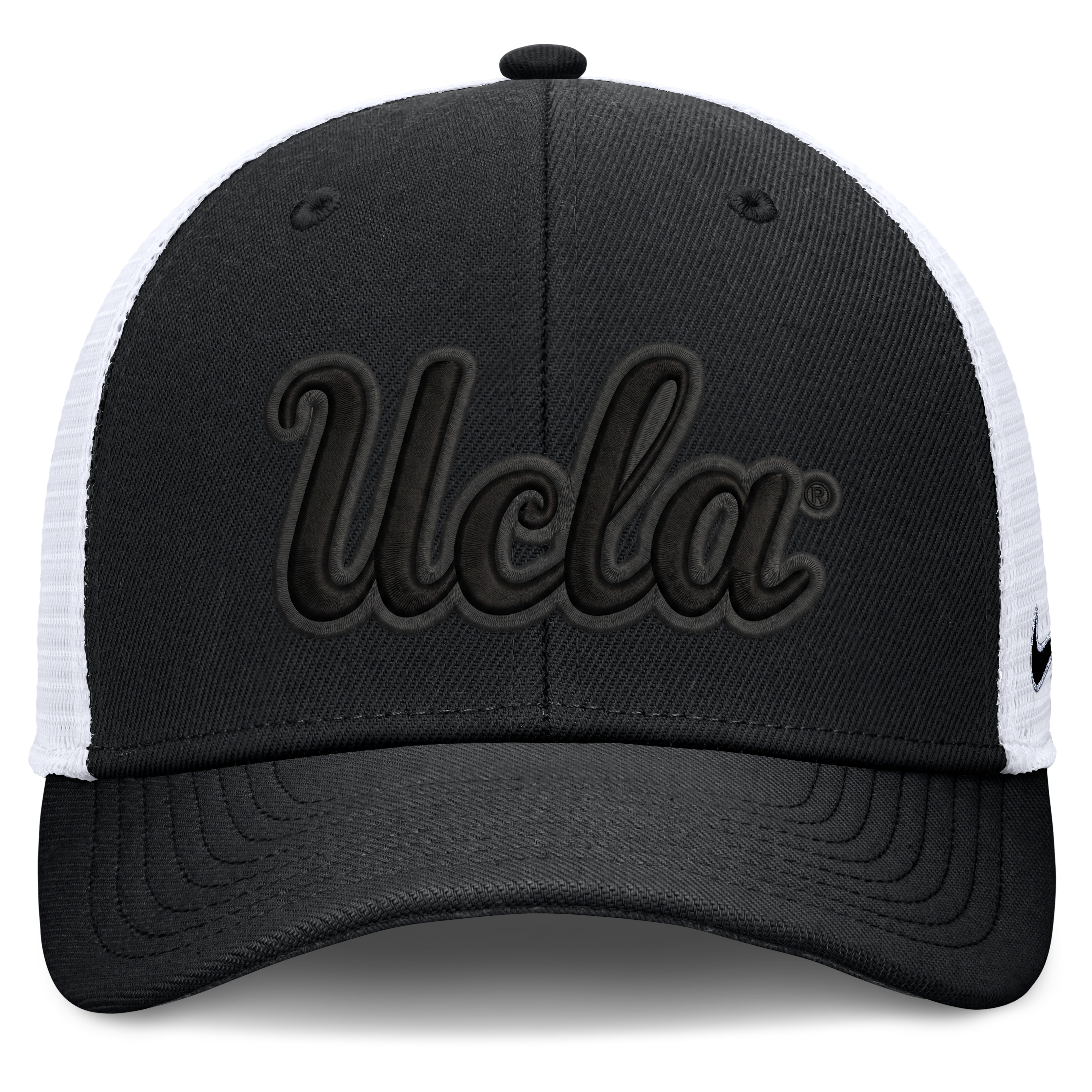 Casquette trucker unisexe Nike noire UCLA Bruins Tonal Dri-FIT Rise ajustable