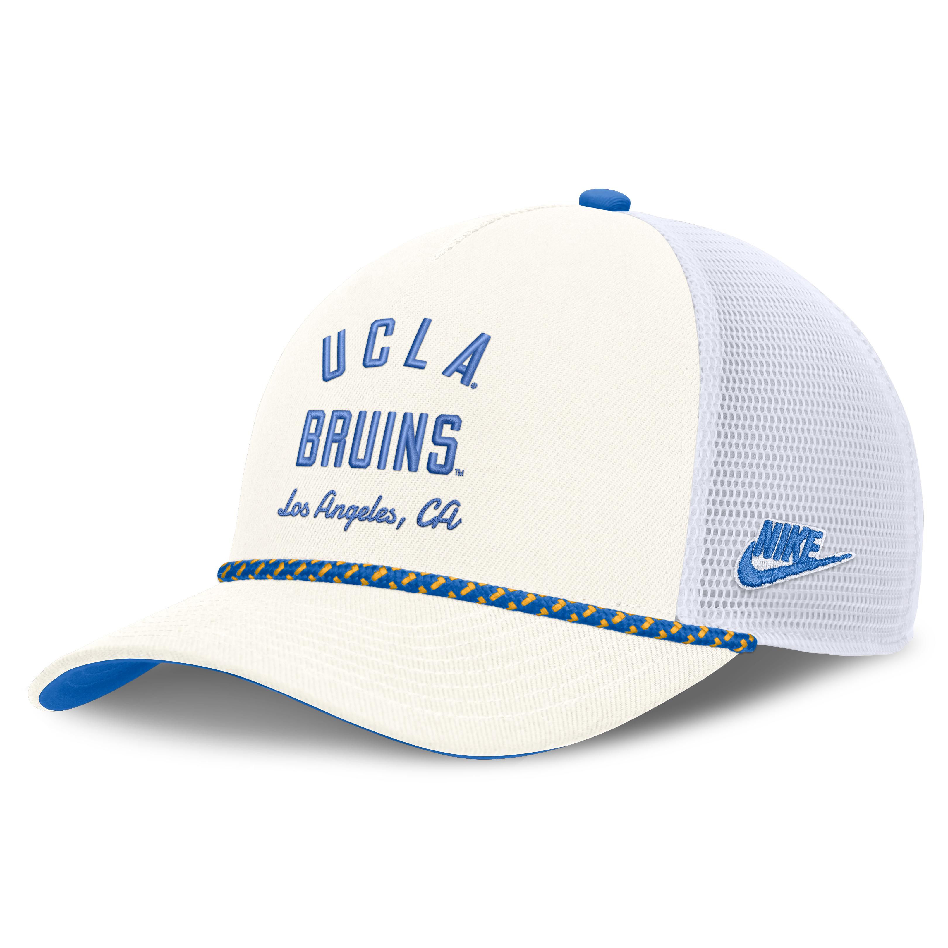 Casquette unisexe Nike blanche à cordon, modèle trucker
