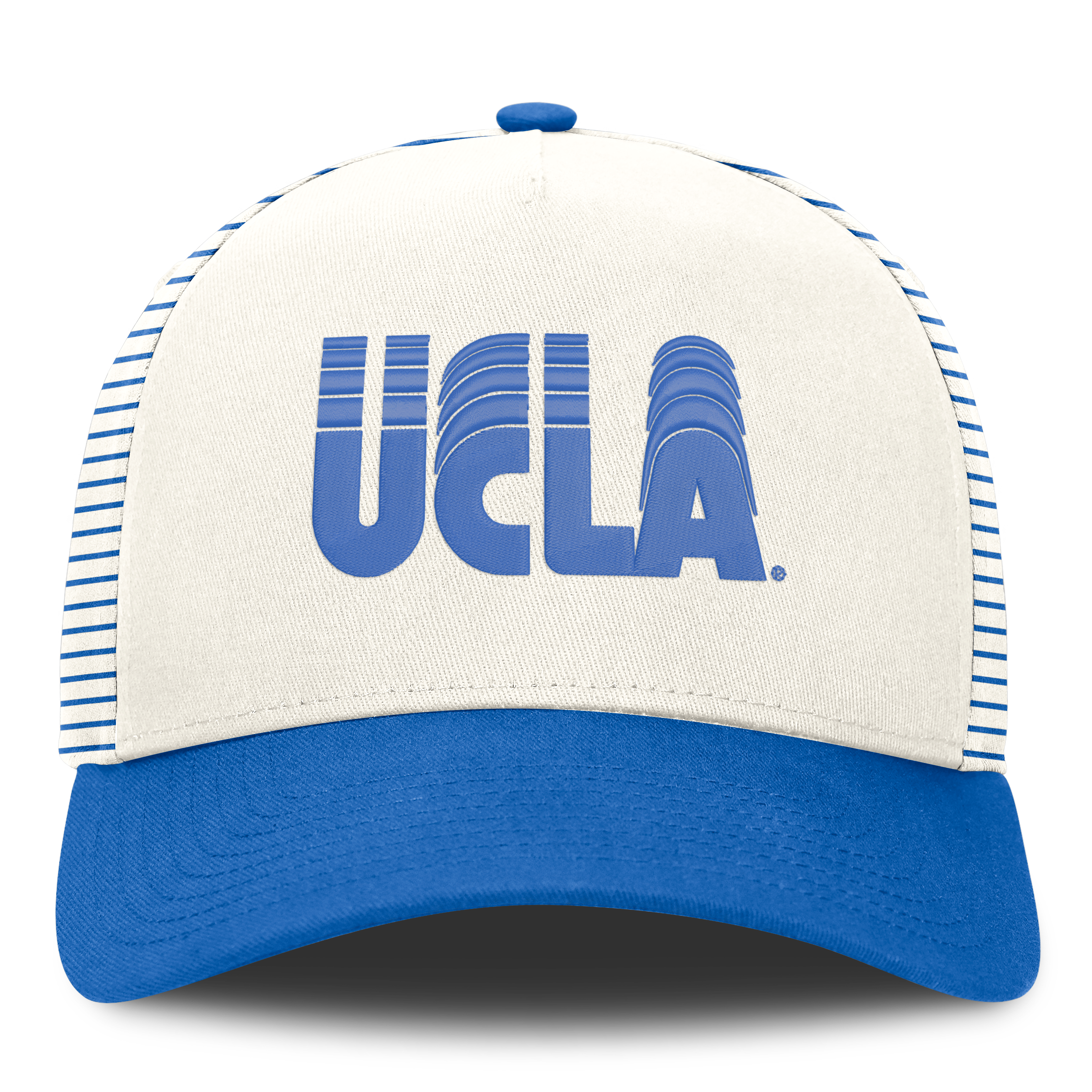 Casquette unisexe Nike blanche/bleue UCLA Bruins Vault à rayures et taille ajustable
