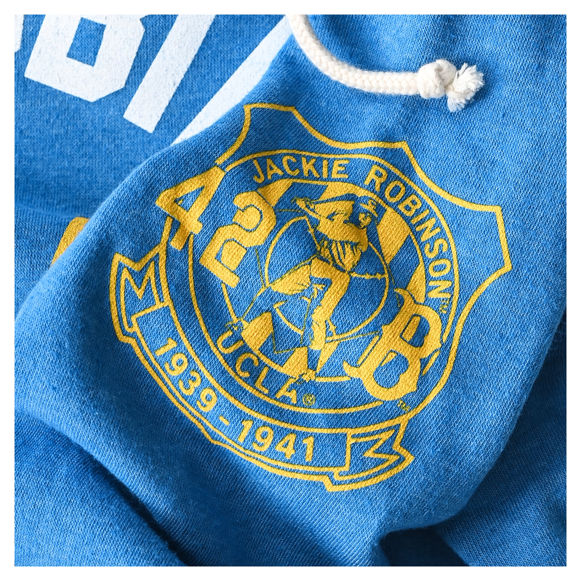 Sweat à capuche unisexe Roots of Fight x UCLA Bruins Jackie Robinson bleu n° 42 en mélange de trois matières