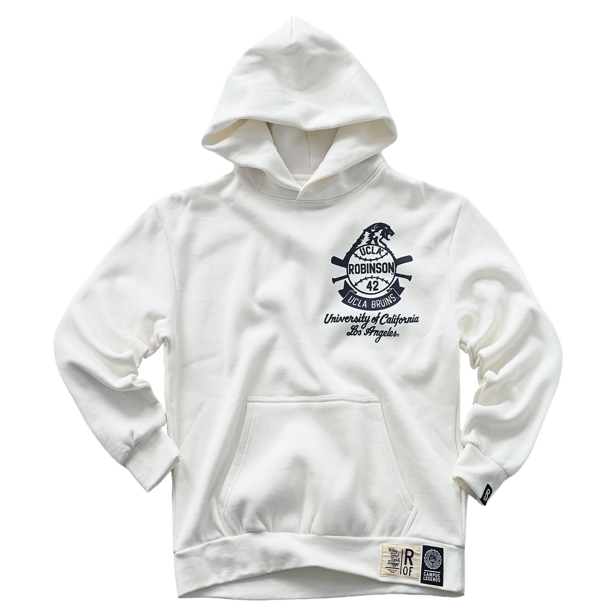 Sweat à capuche unisexe blanc épais Roots of Fight x UCLA Bruins Jackie Robinson
