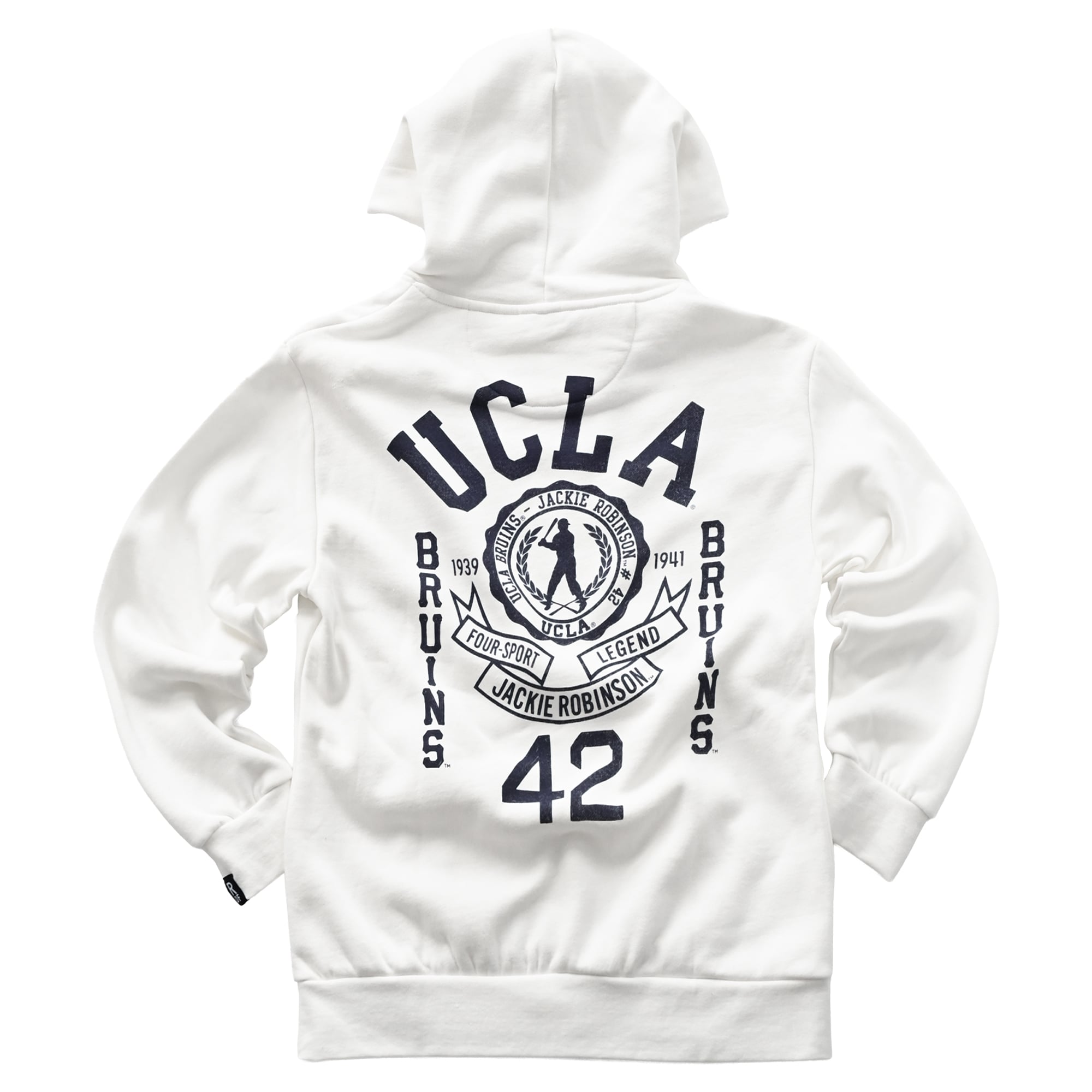 Sweat à capuche unisexe blanc épais Roots of Fight x UCLA Bruins Jackie Robinson