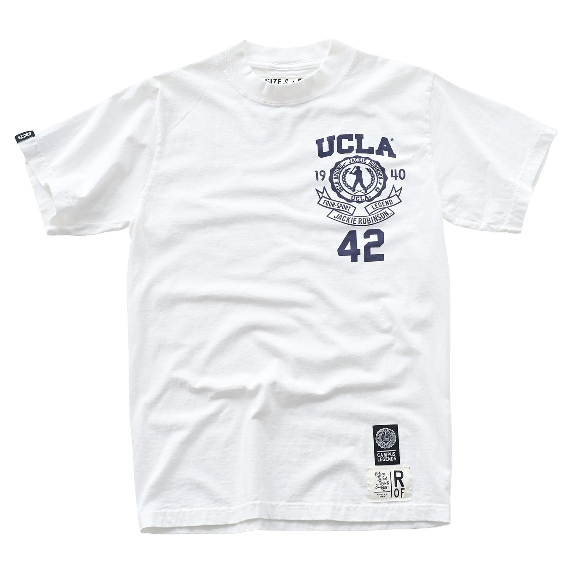 T-shirt unisexe blanc poids lourd Roots of Fight x UCLA Bruins Jackie Robinson