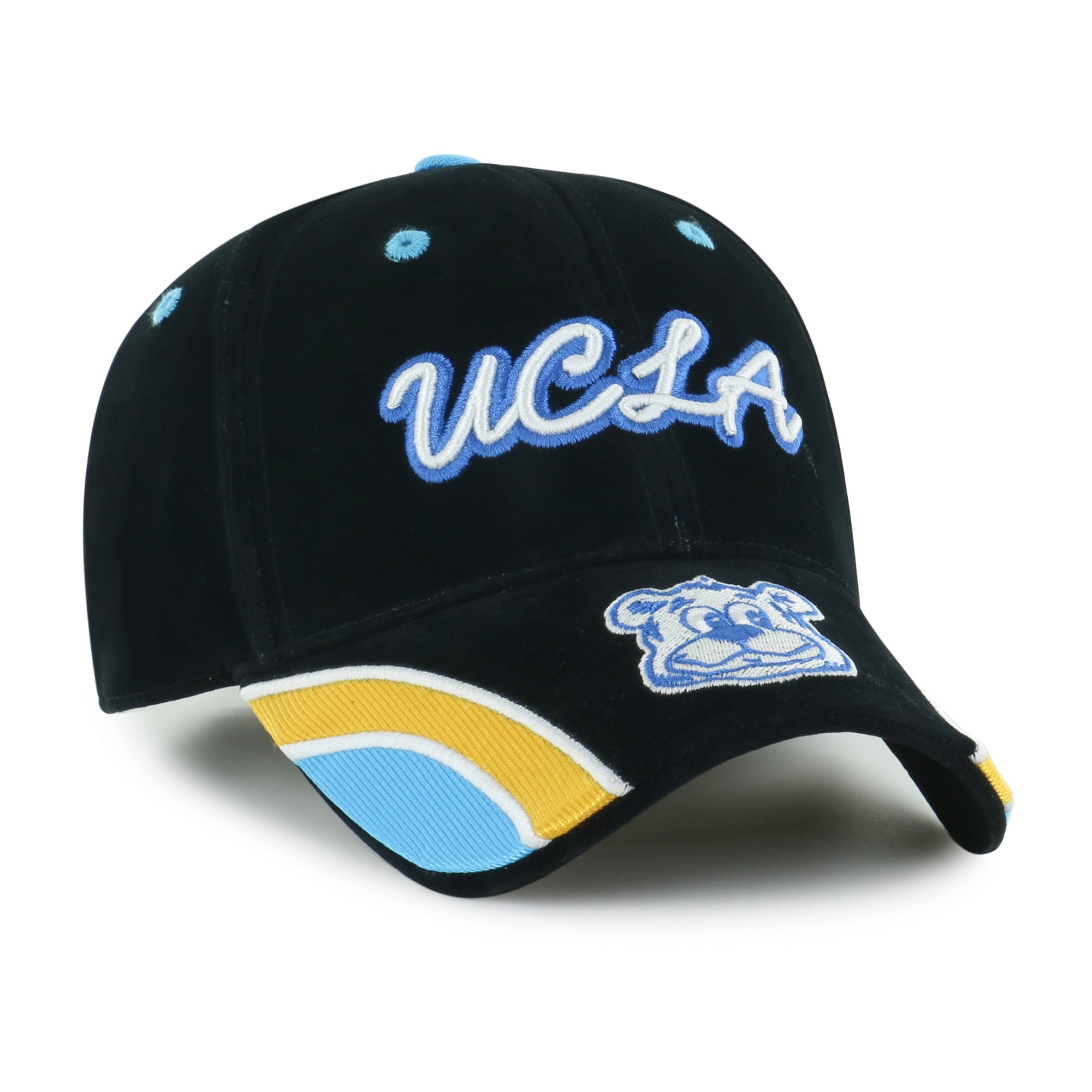 Casquette ajustable UCLA Bruins '47 en velours denim noir avec inscription MVP