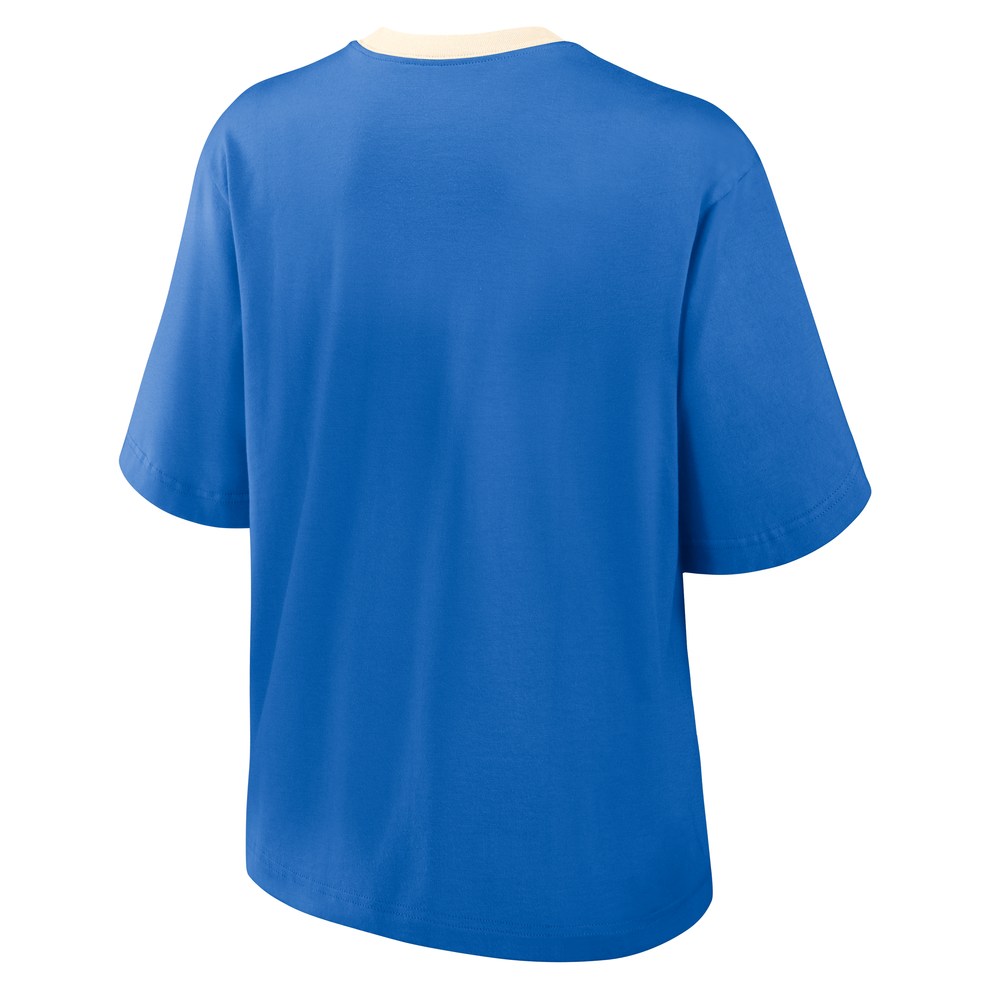 T-shirt Nike bleu pour femme, motif chanson de combat des Bruins UCLA, coupe carrée