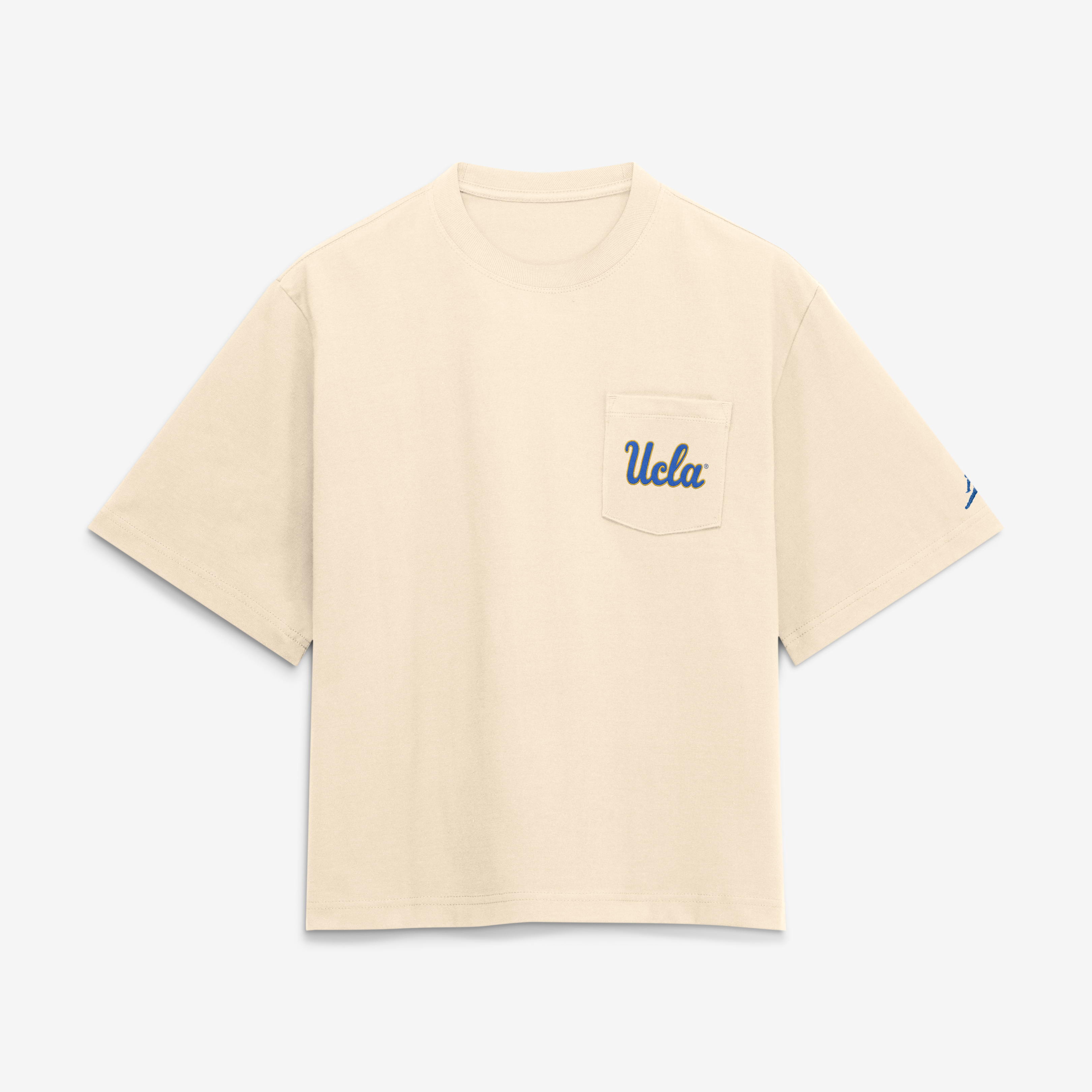 T-shirt Nike Natural UCLA Bruins pour femme, coupe carrée et poche